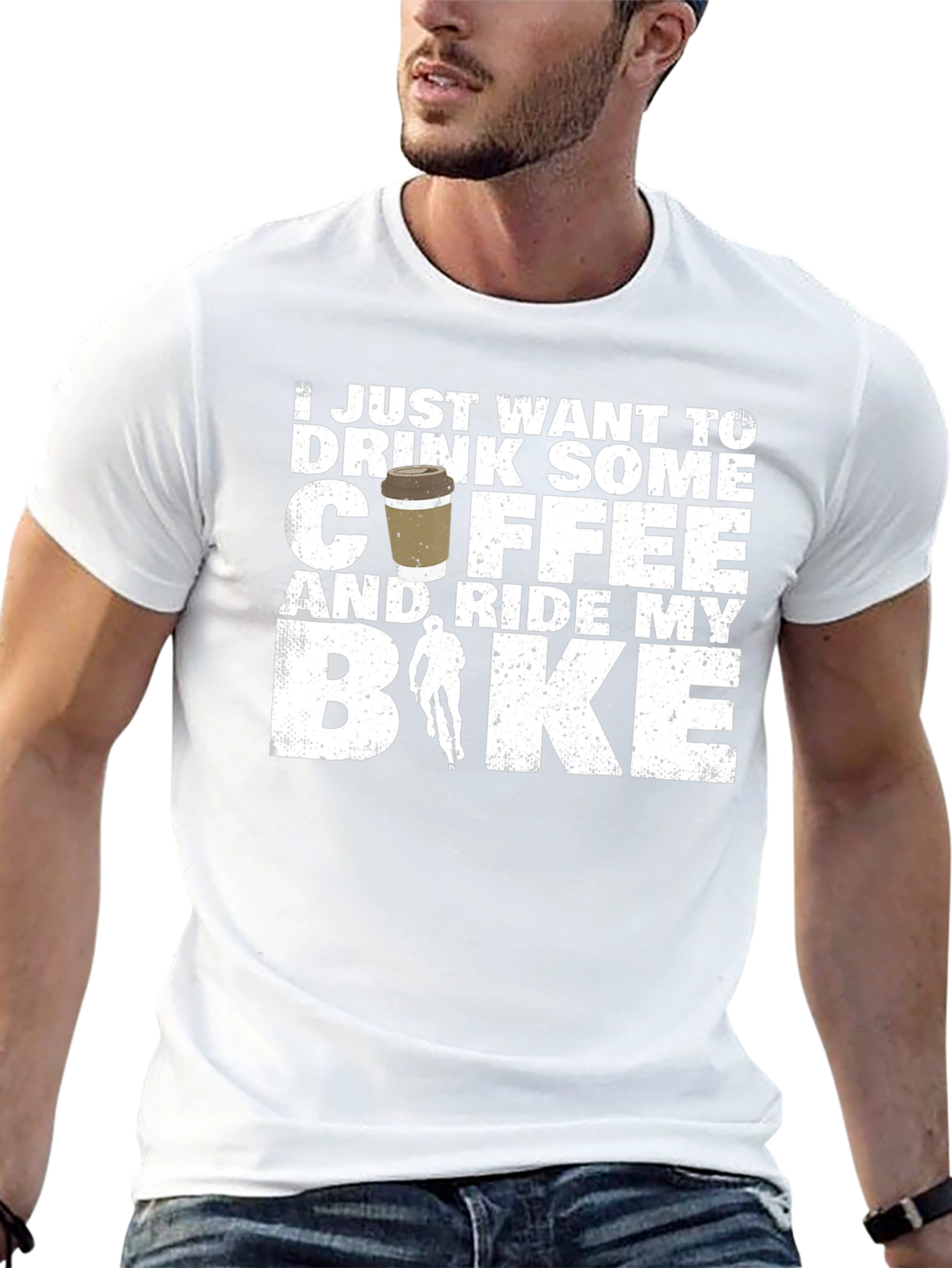 Coffee and Ride Bike Graphic T-Shirt