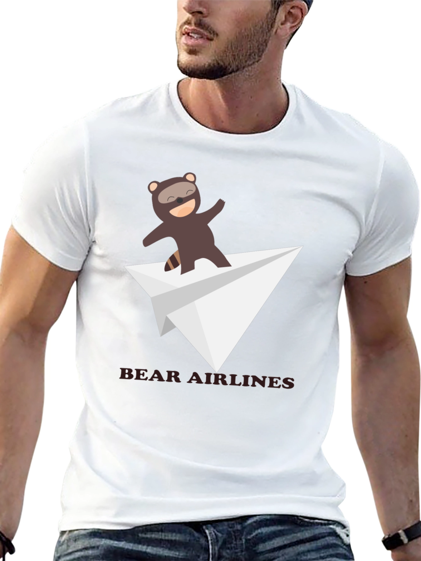 Bear Airlines Funny Graphic T-Shirt