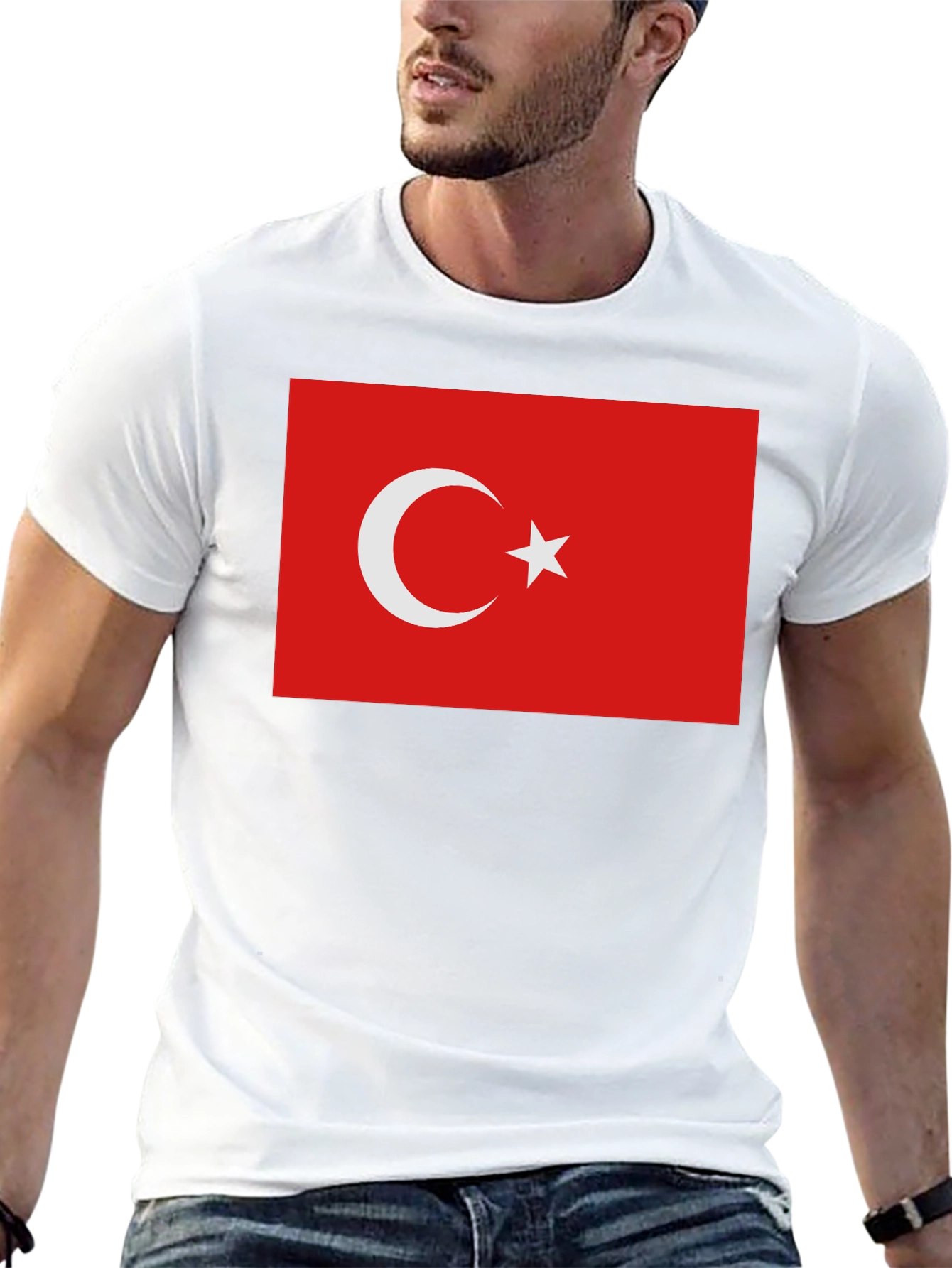 Turkey Flag Graphic Tee - Black Cotton T-Shirt