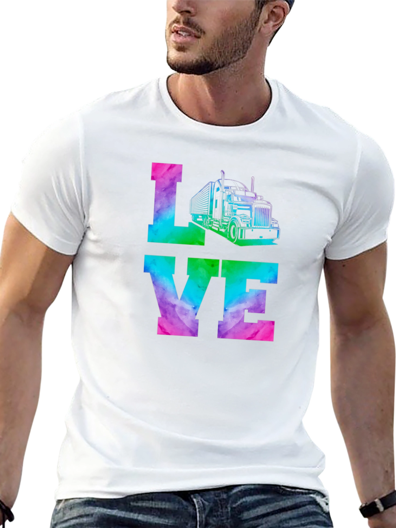 Love Trucker Tie Dye Graphic Tee