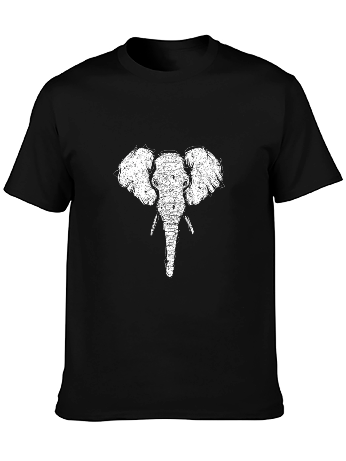 Elephant Graphic Tee - Black Cotton T-Shirt
