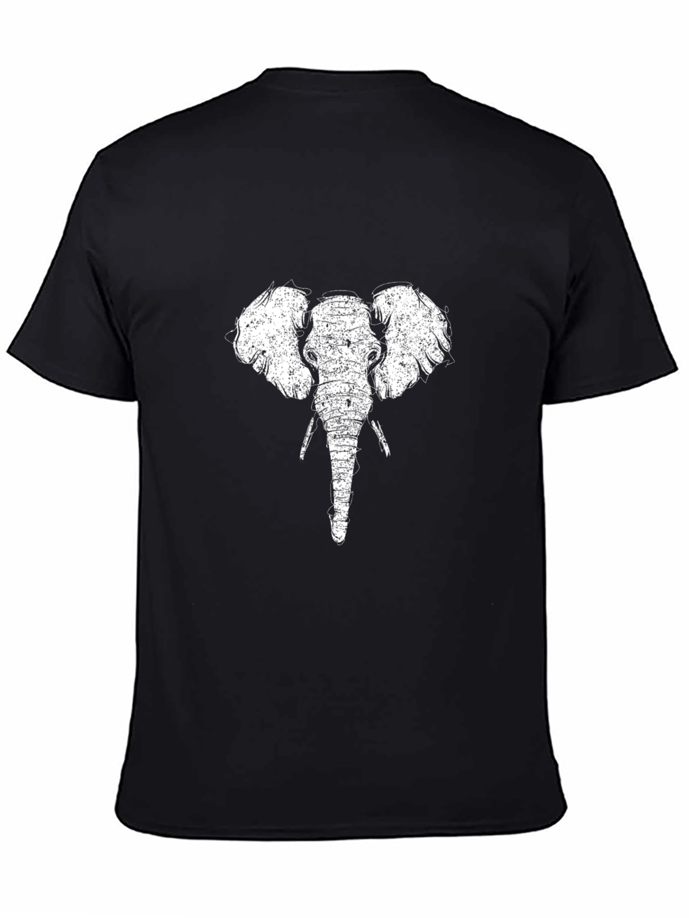 Elephant Graphic Tee - Black Cotton T-Shirt