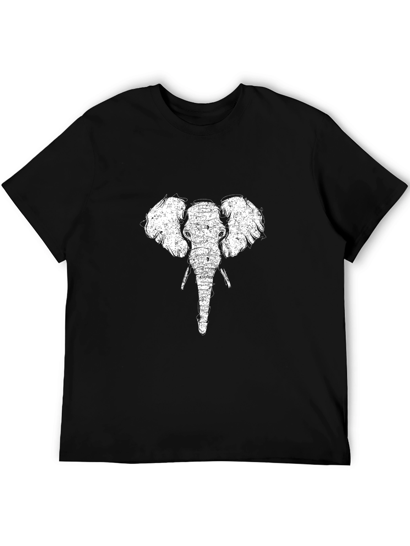 Elephant Graphic Tee - Black Cotton T-Shirt
