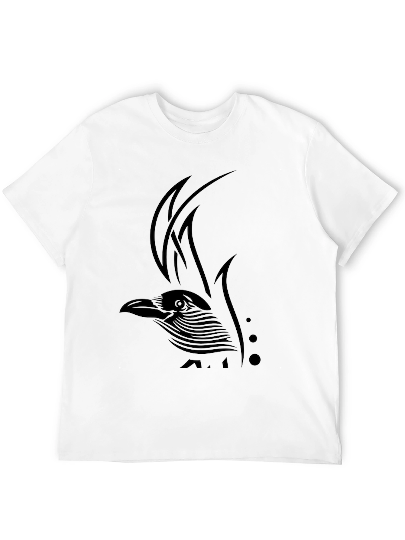 Raven Tribal Tattoo Black T-Shirt