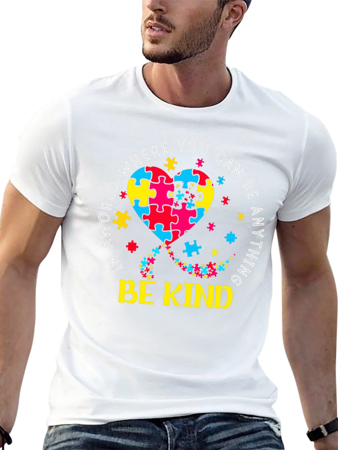 Be Kind Autism Awareness Puzzle Heart T-Shirt