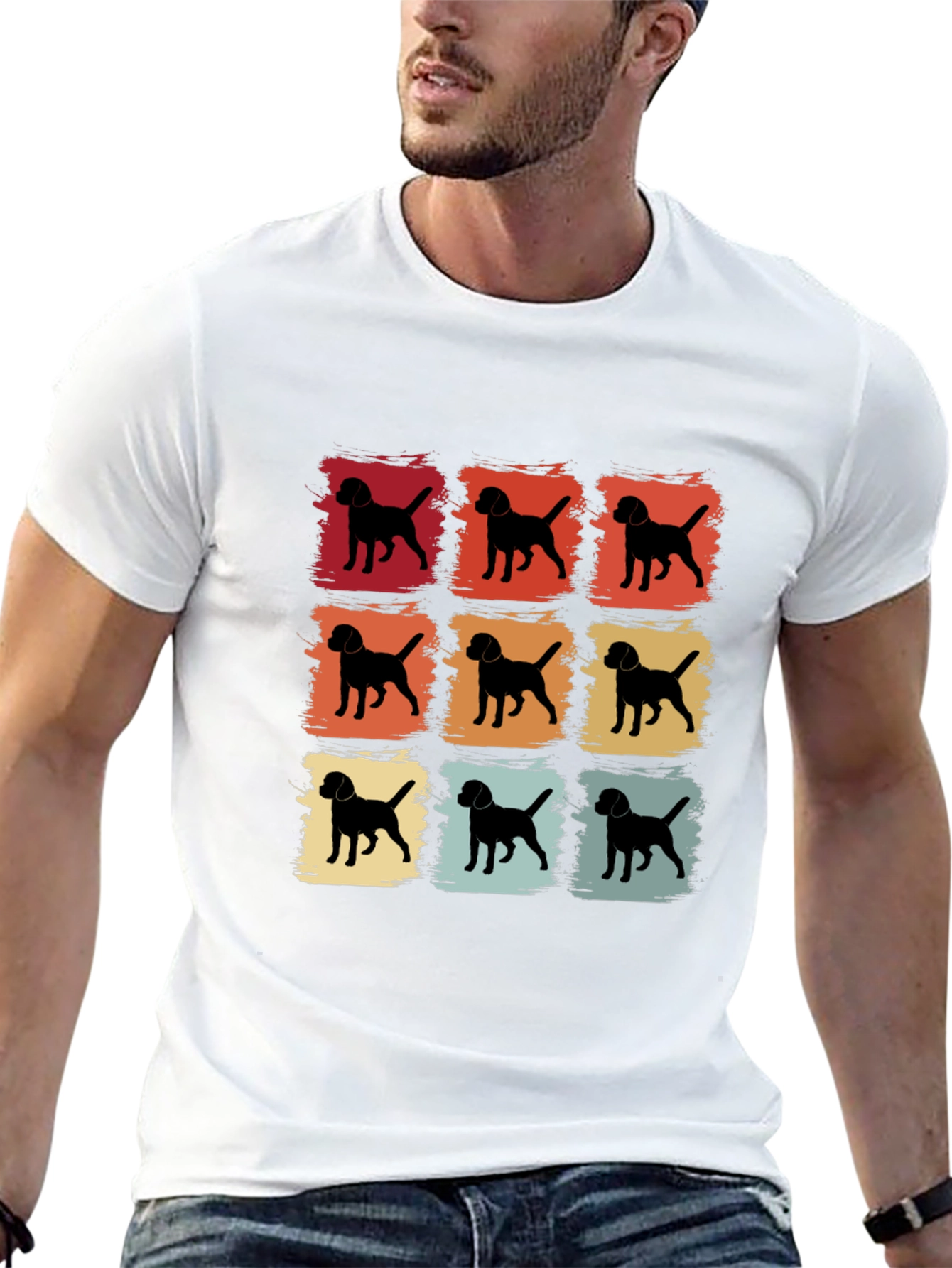 Retro Dog Silhouette Graphic Tee