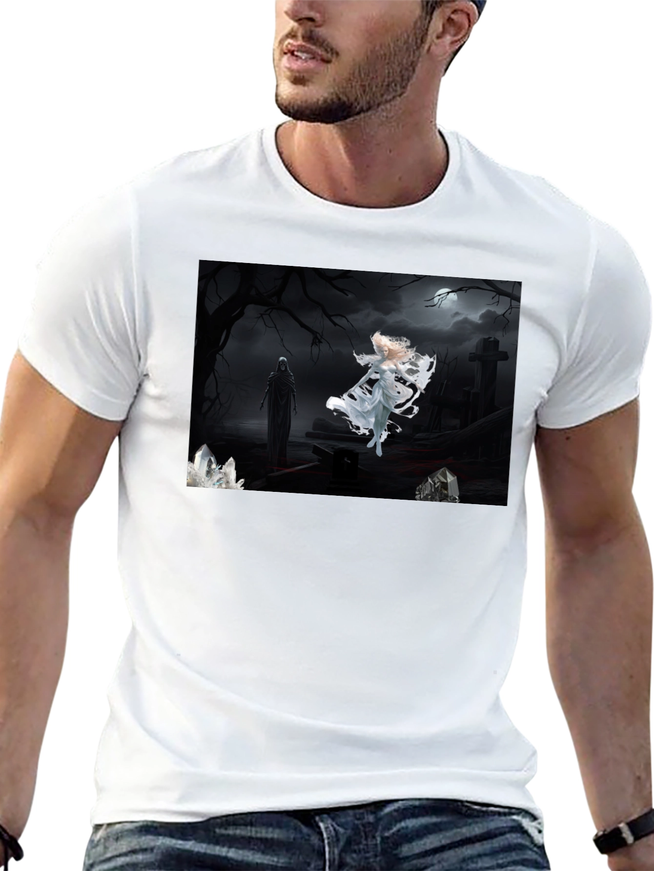 Gothic T-Shirt - Angel vs. Reaper Black Tee