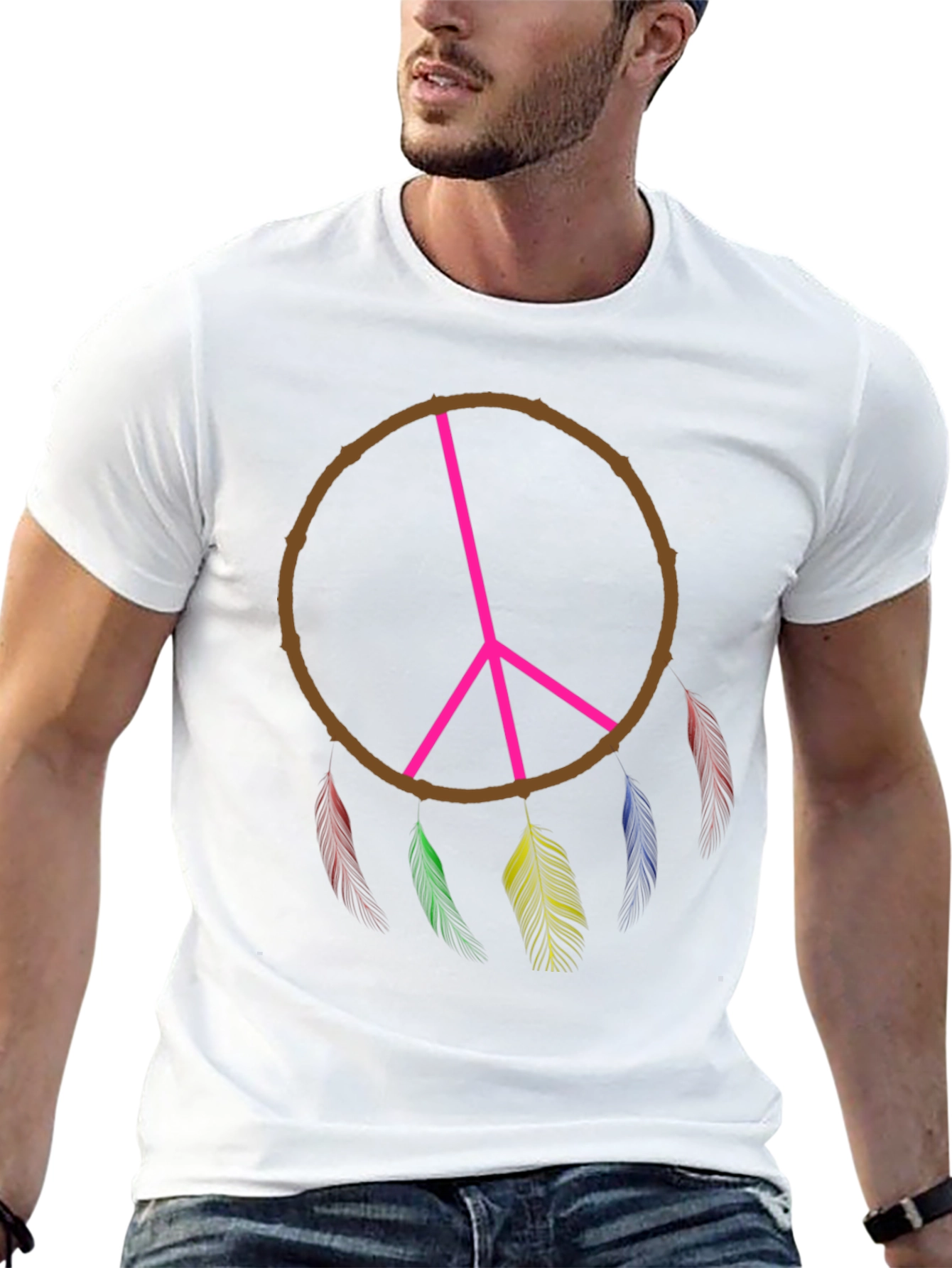 Peace Sign Dreamcatcher T-Shirt - Black