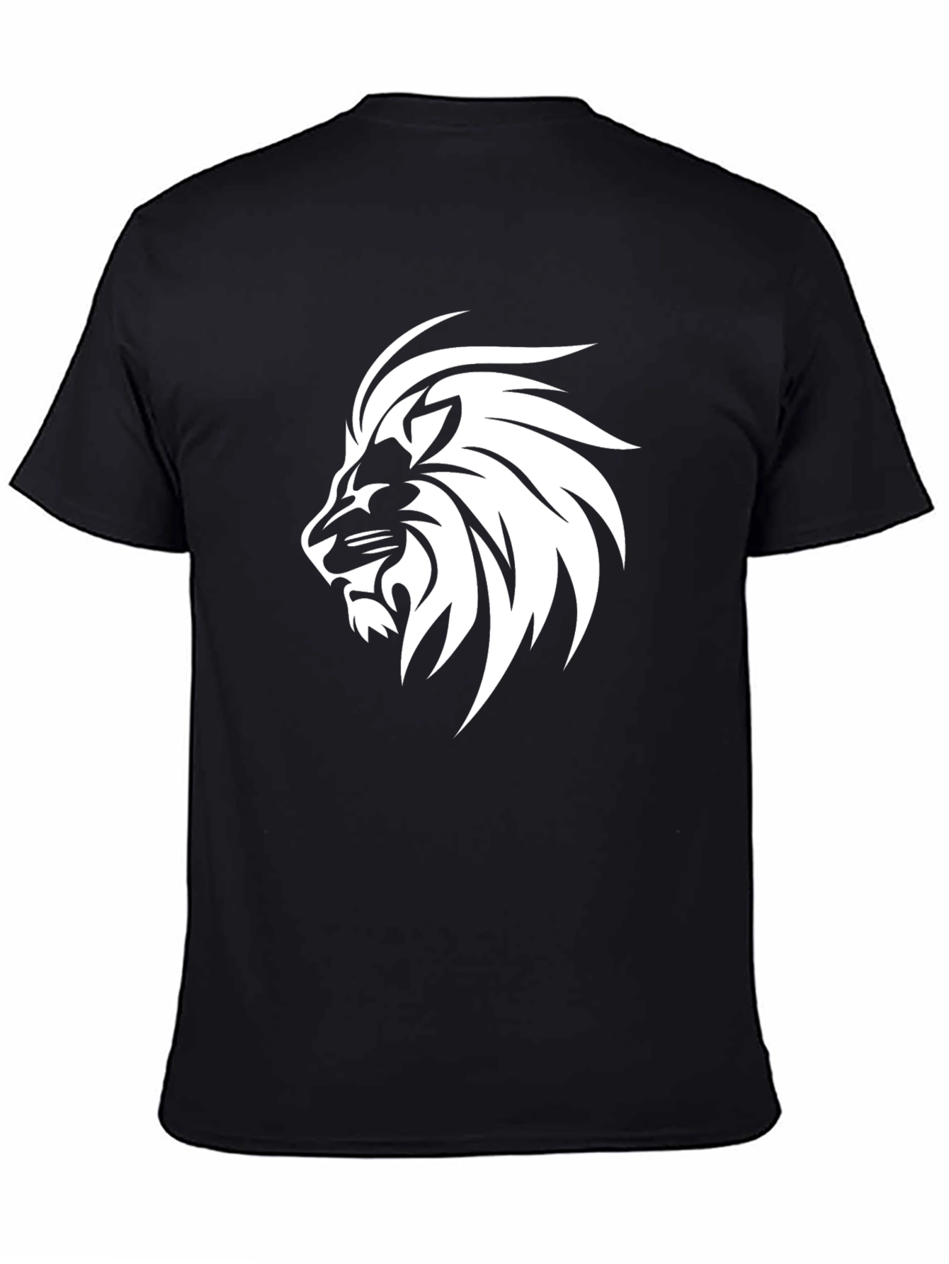 Bold Lion Graphic Tee - Black Cotton Blend