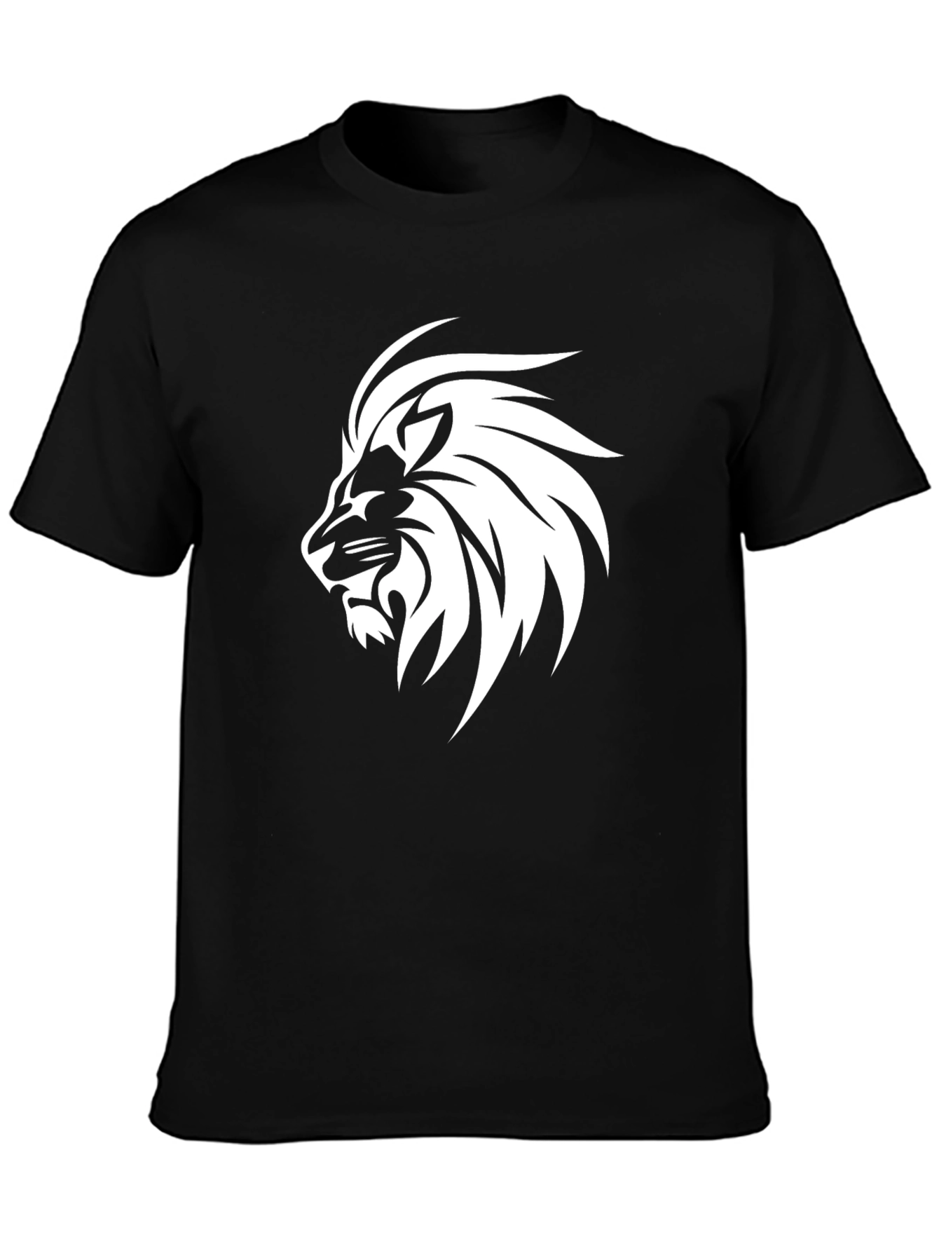 Bold Lion Graphic Tee - Black Cotton Blend