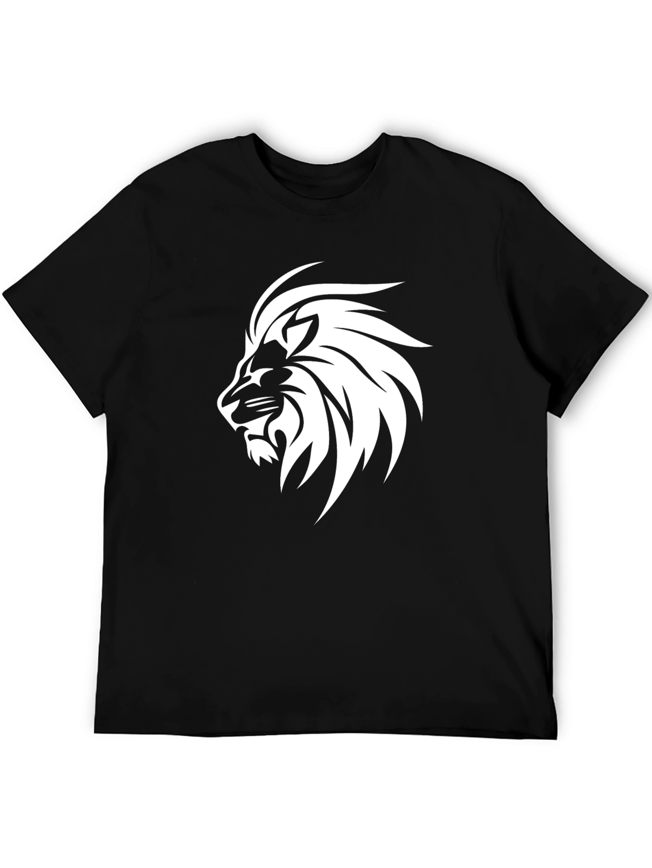 Bold Lion Graphic Tee - Black Cotton Blend