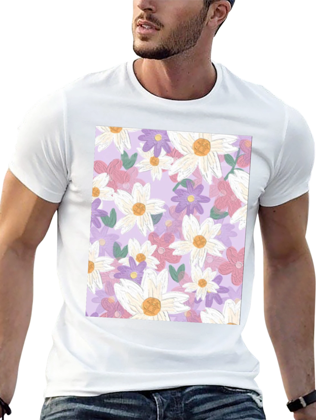 Floral Pattern Tee - Stylish Comfort
