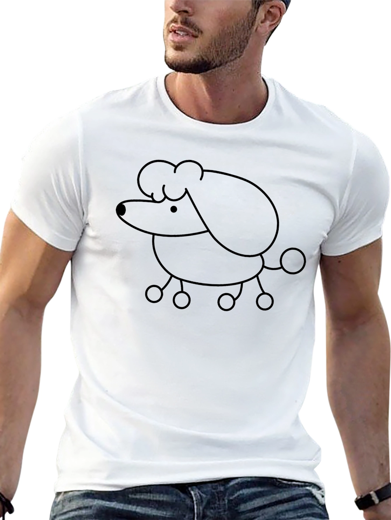 Poodle Graphic Black T-Shirt