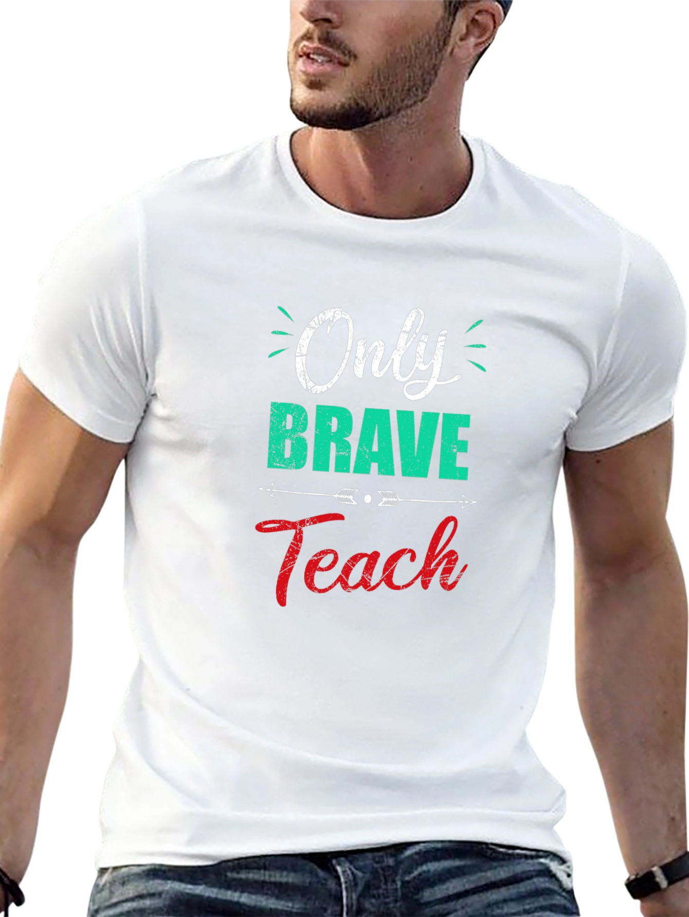 Only Brave Teach Black Graphic Tee
