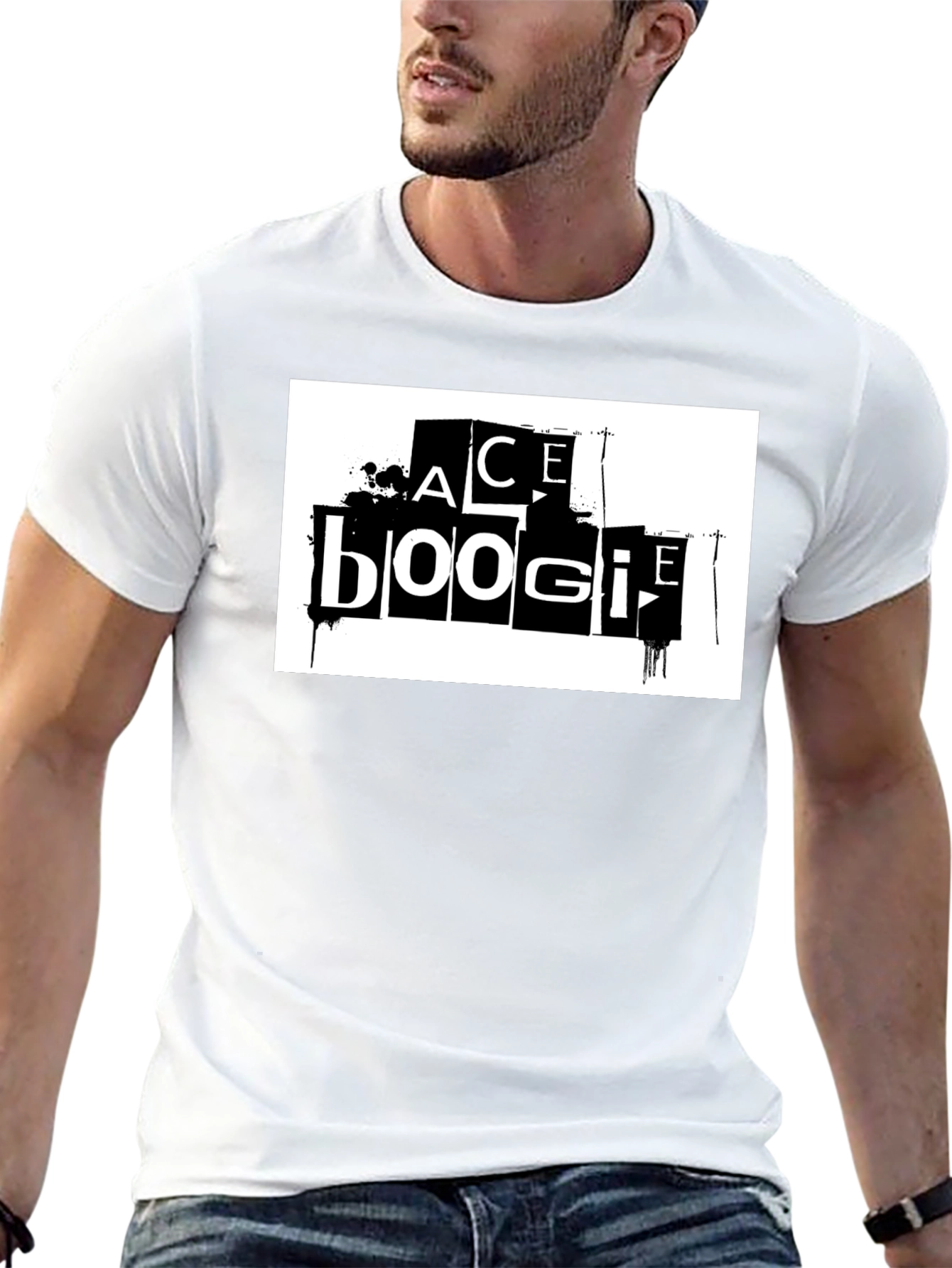Ace Boogie Graphic Tee - Black Cotton Blend T-Shirt