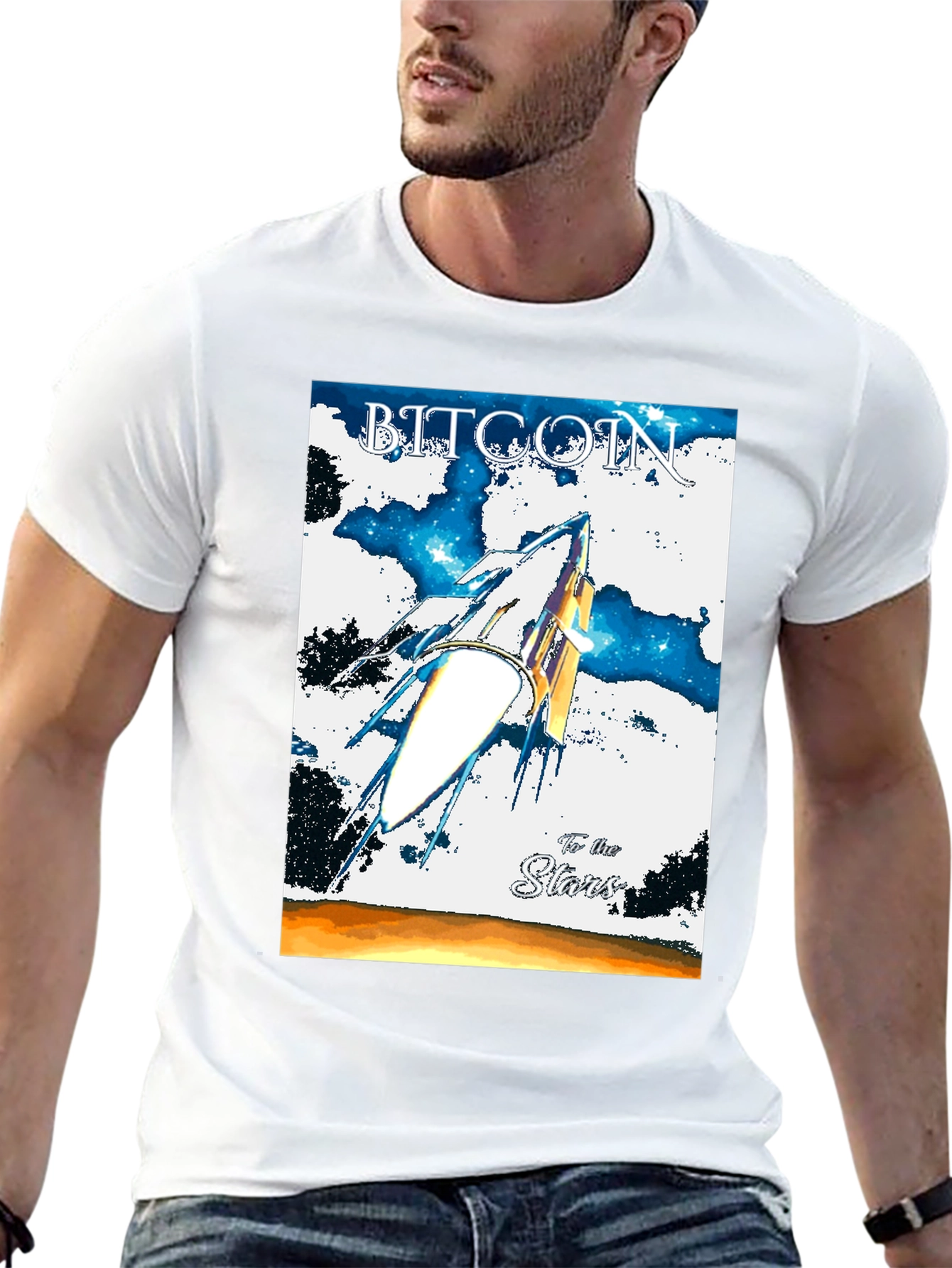 Bitcoin To the Stars Graphic T-Shirt