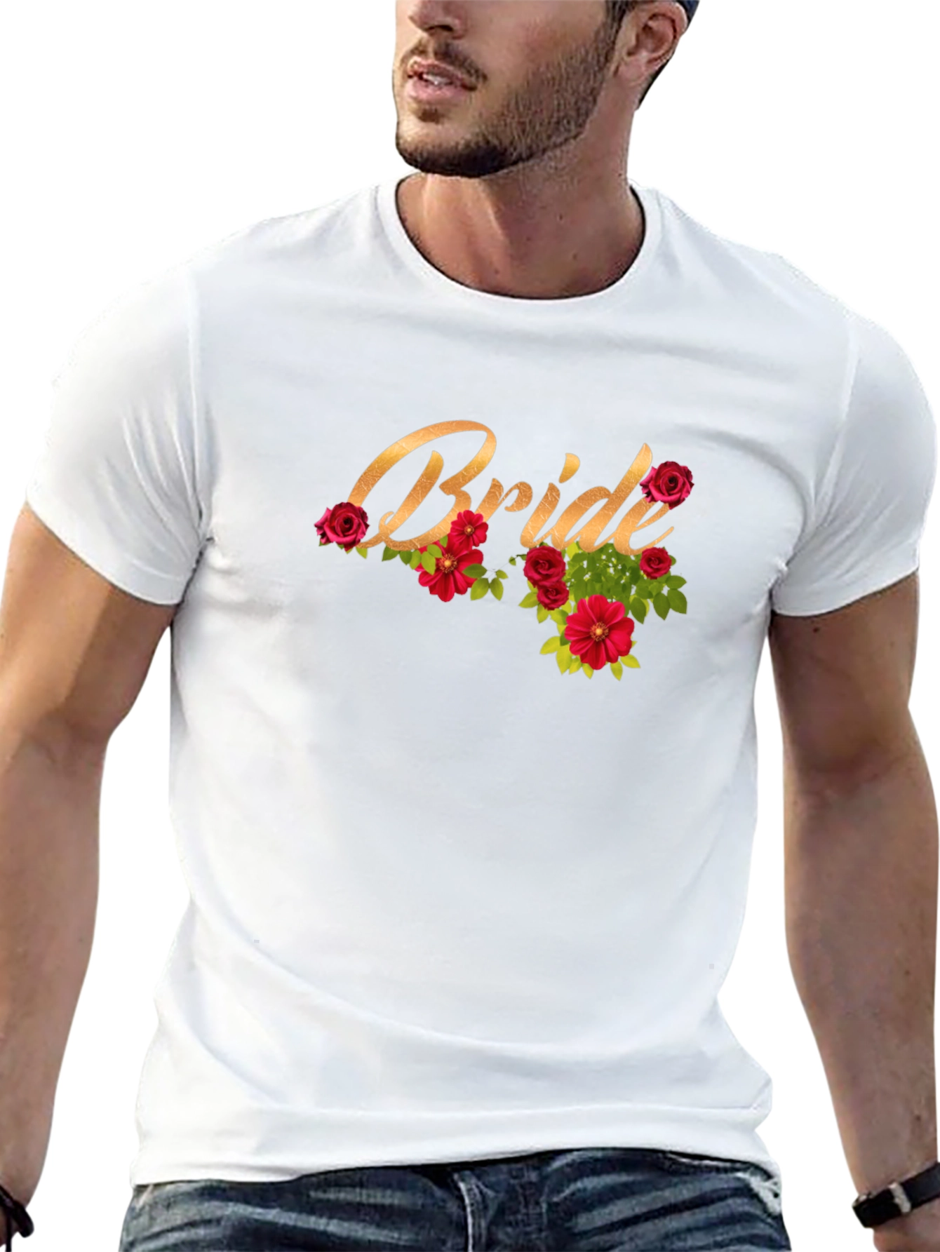 Bride T-Shirt with Floral Design