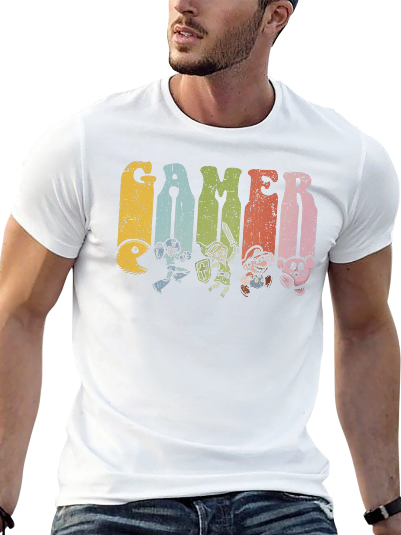 Retro Gamer T-Shirt - Classic Game Characters