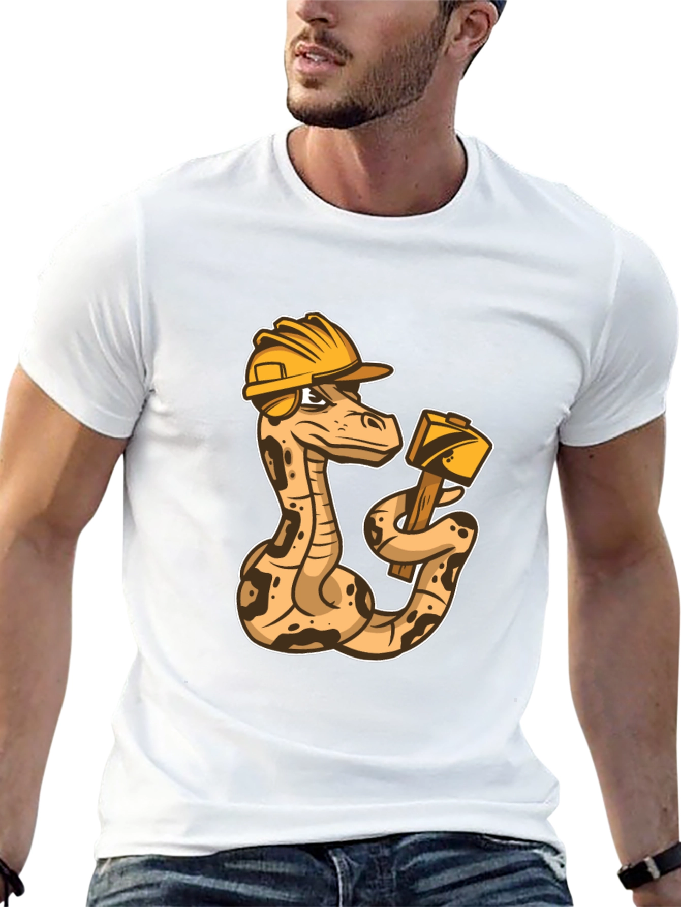 Construction Snake Graphic T-Shirt