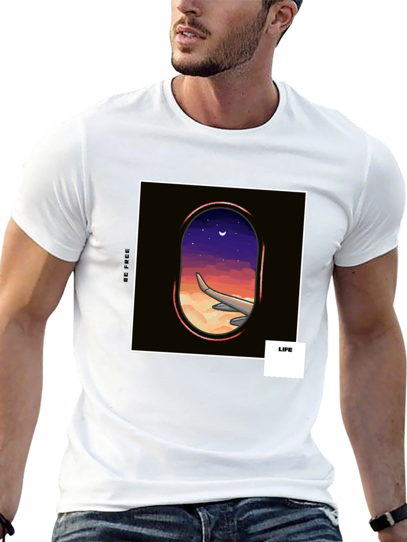 Dreamers Flight Graphic Tee - Black Cotton Shirt