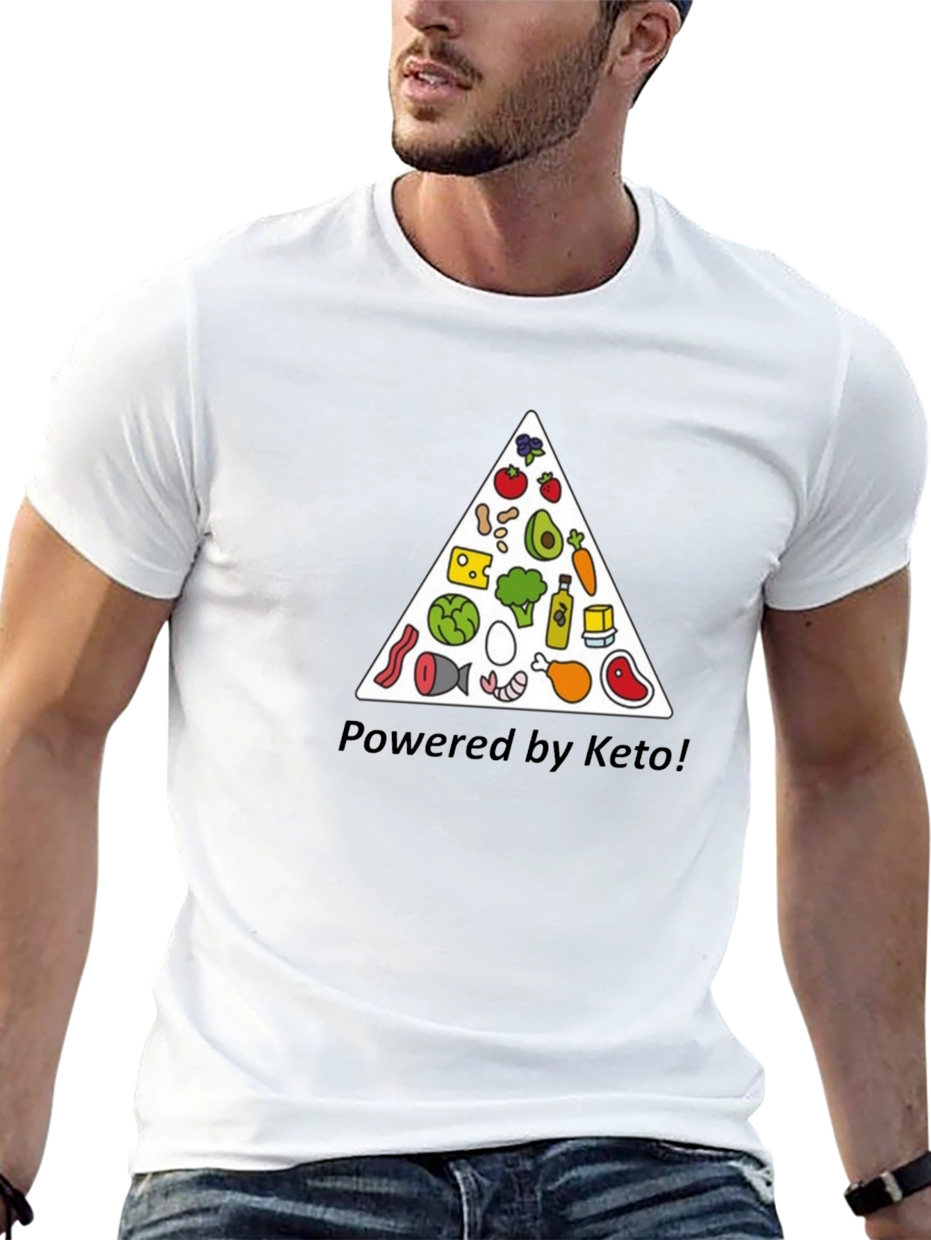 Powered by Keto T-Shirt - Diet Graphic Tee