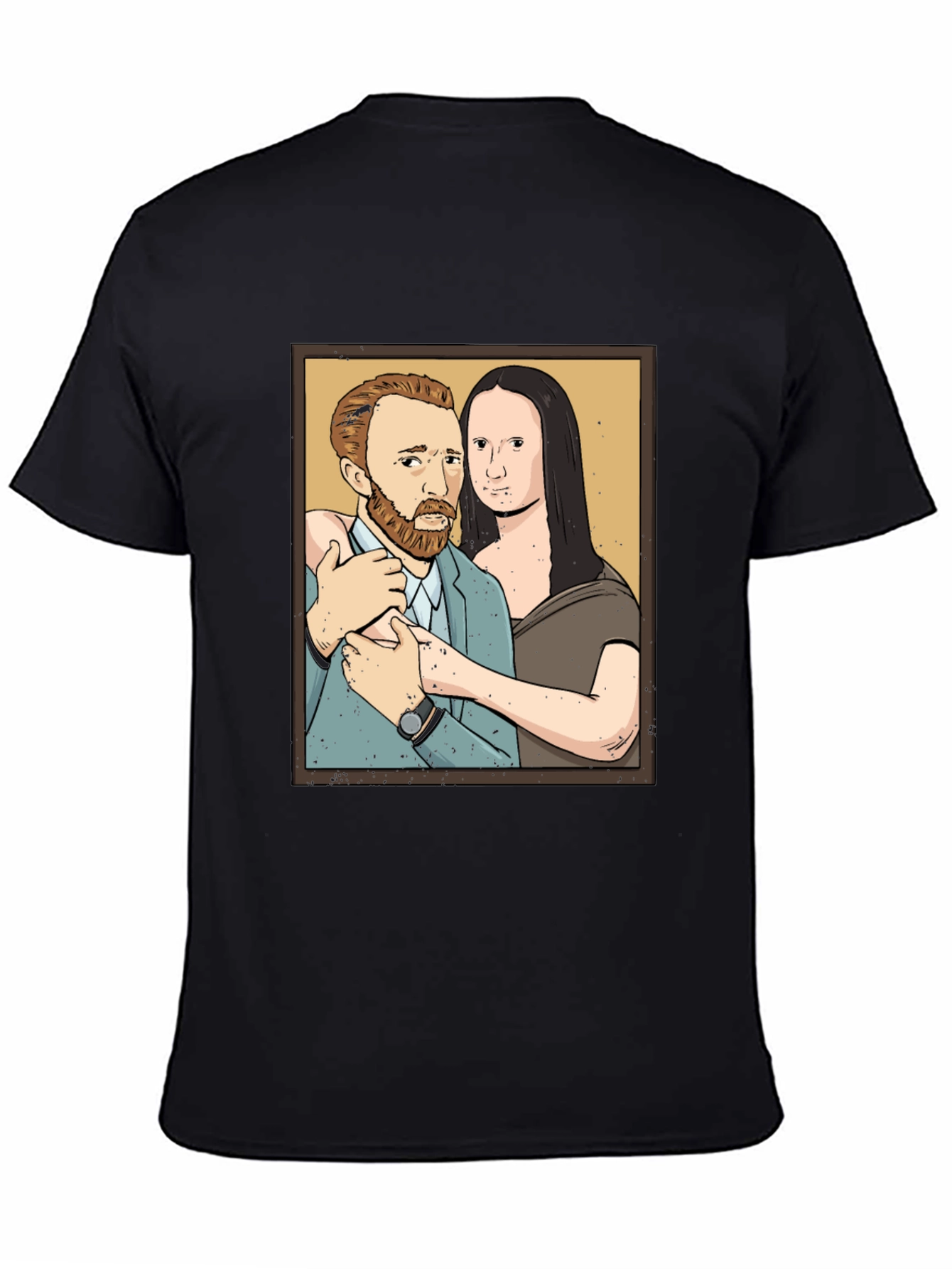 Artistic Tee: Van Gogh & Mona Lisa Graphic Print