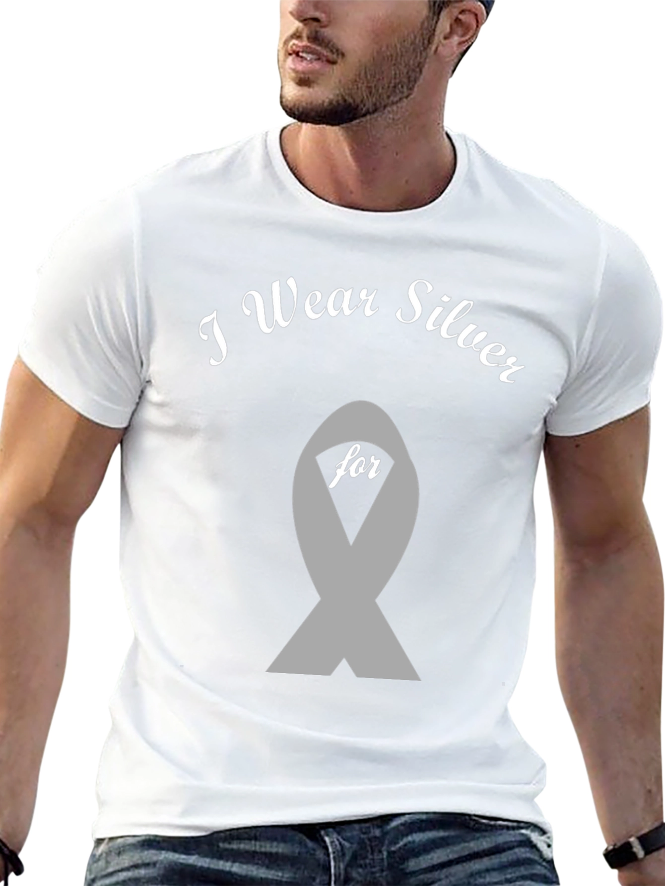 I Wear Silver T-Shirt - Brain Disease Awareness