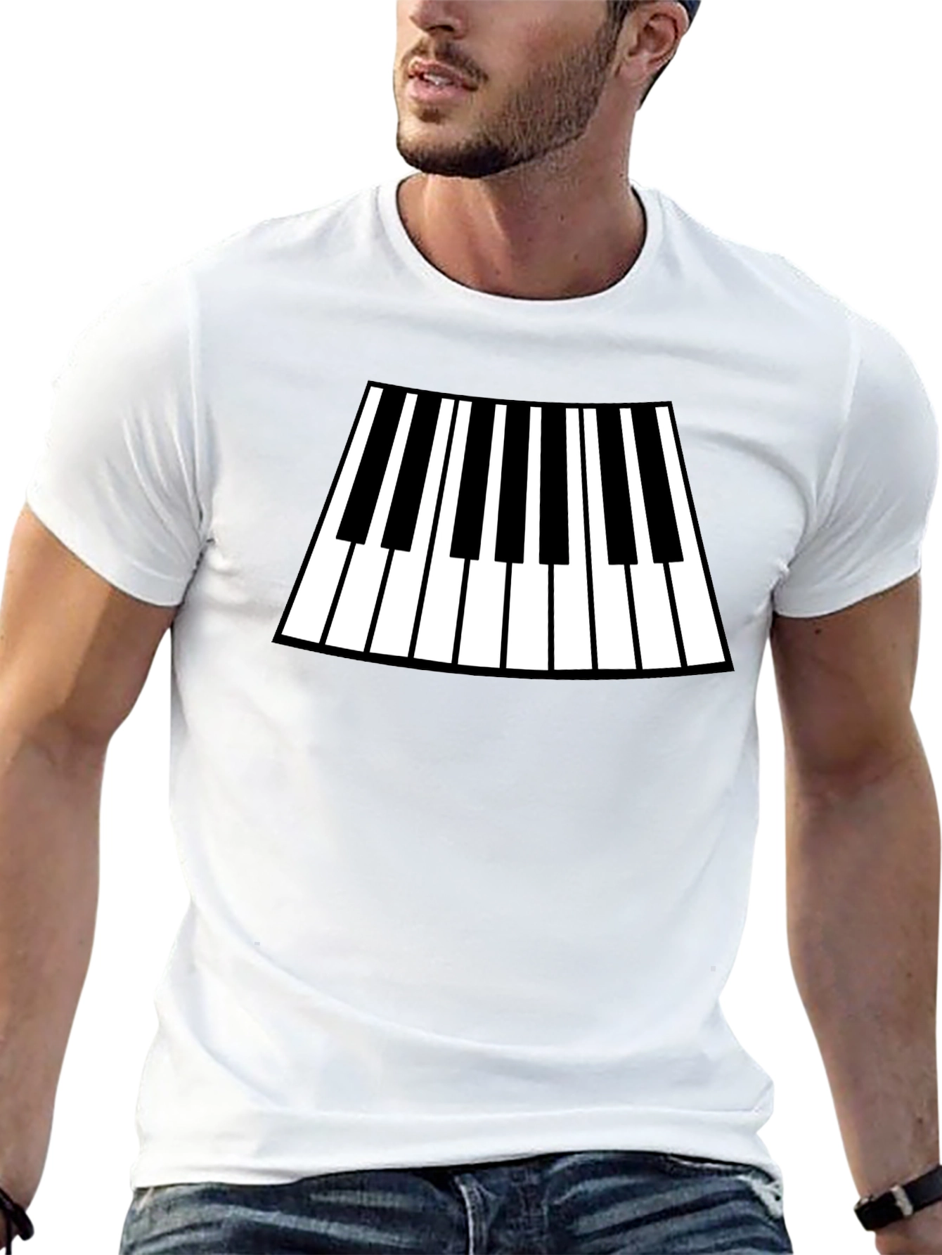 Piano Keys Graphic Black T-Shirt