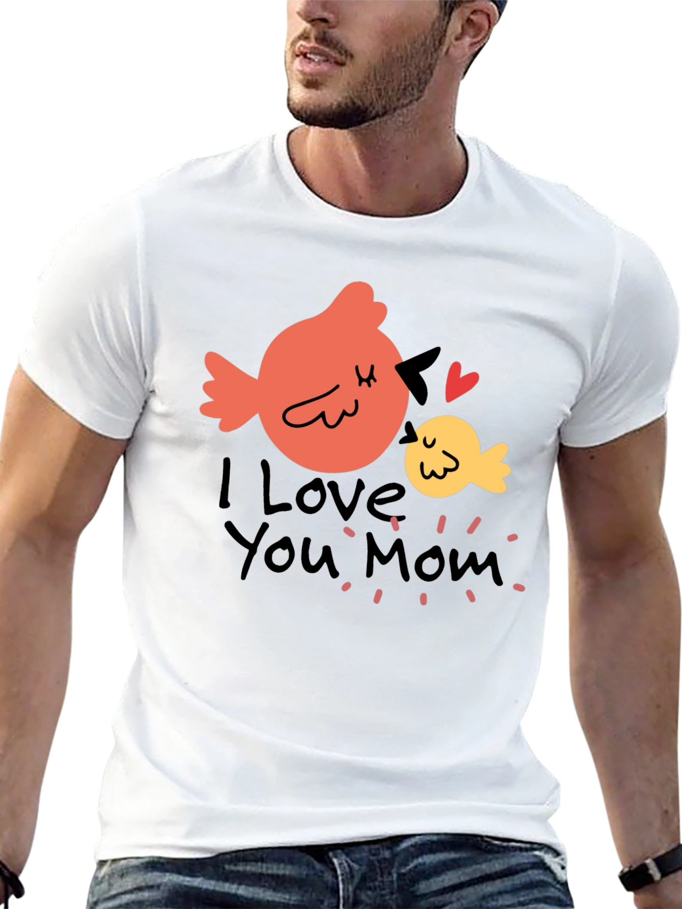 I Love You Mom Bird Graphic T-Shirt