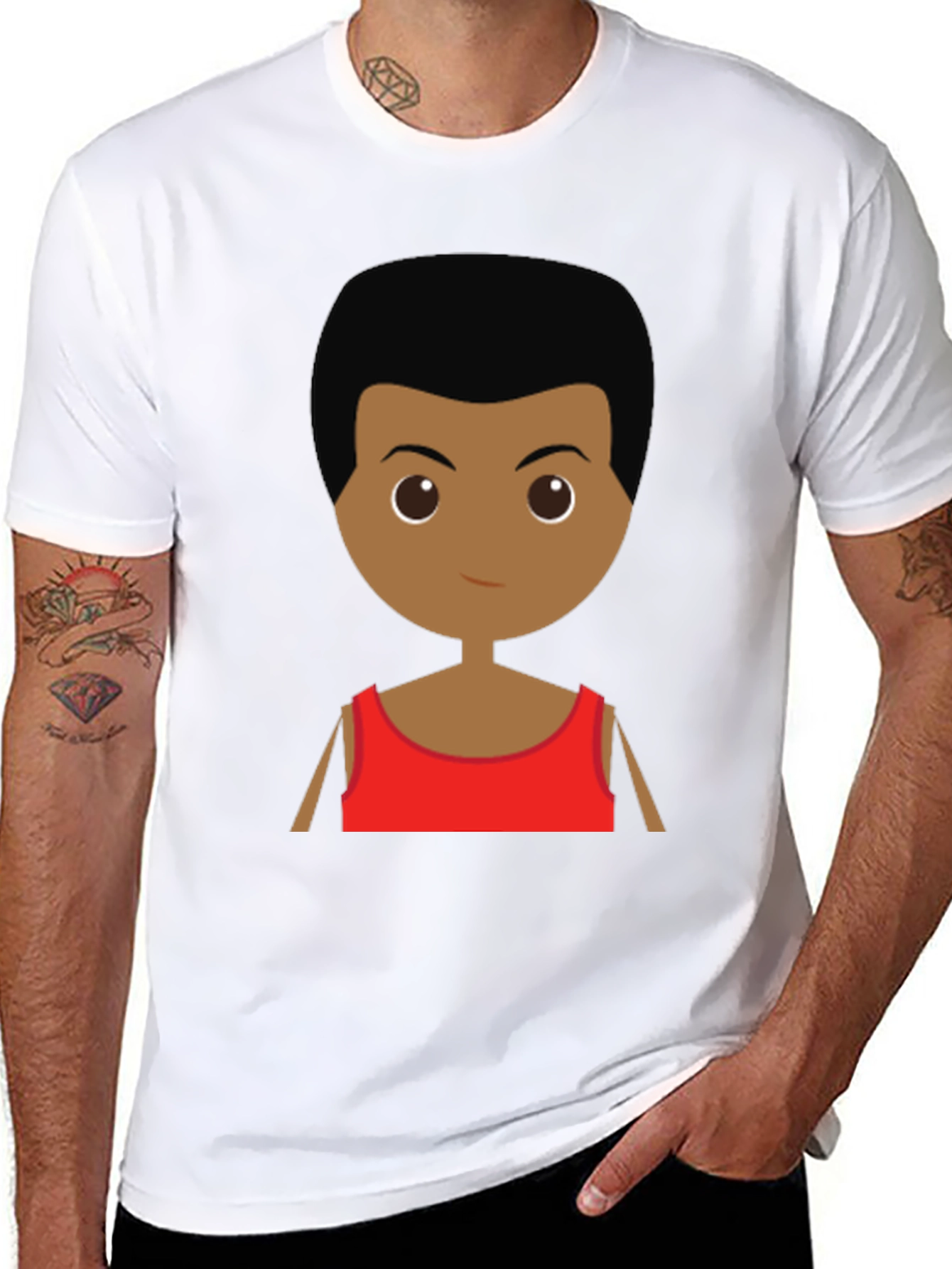Cartoon Character Graphic Tee - Black