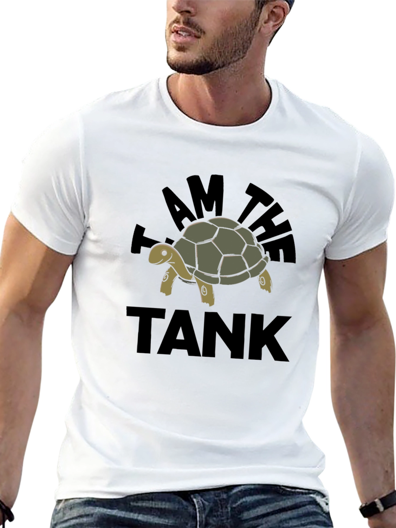 I Am The Tank Turtle Graphic Black T-Shirt