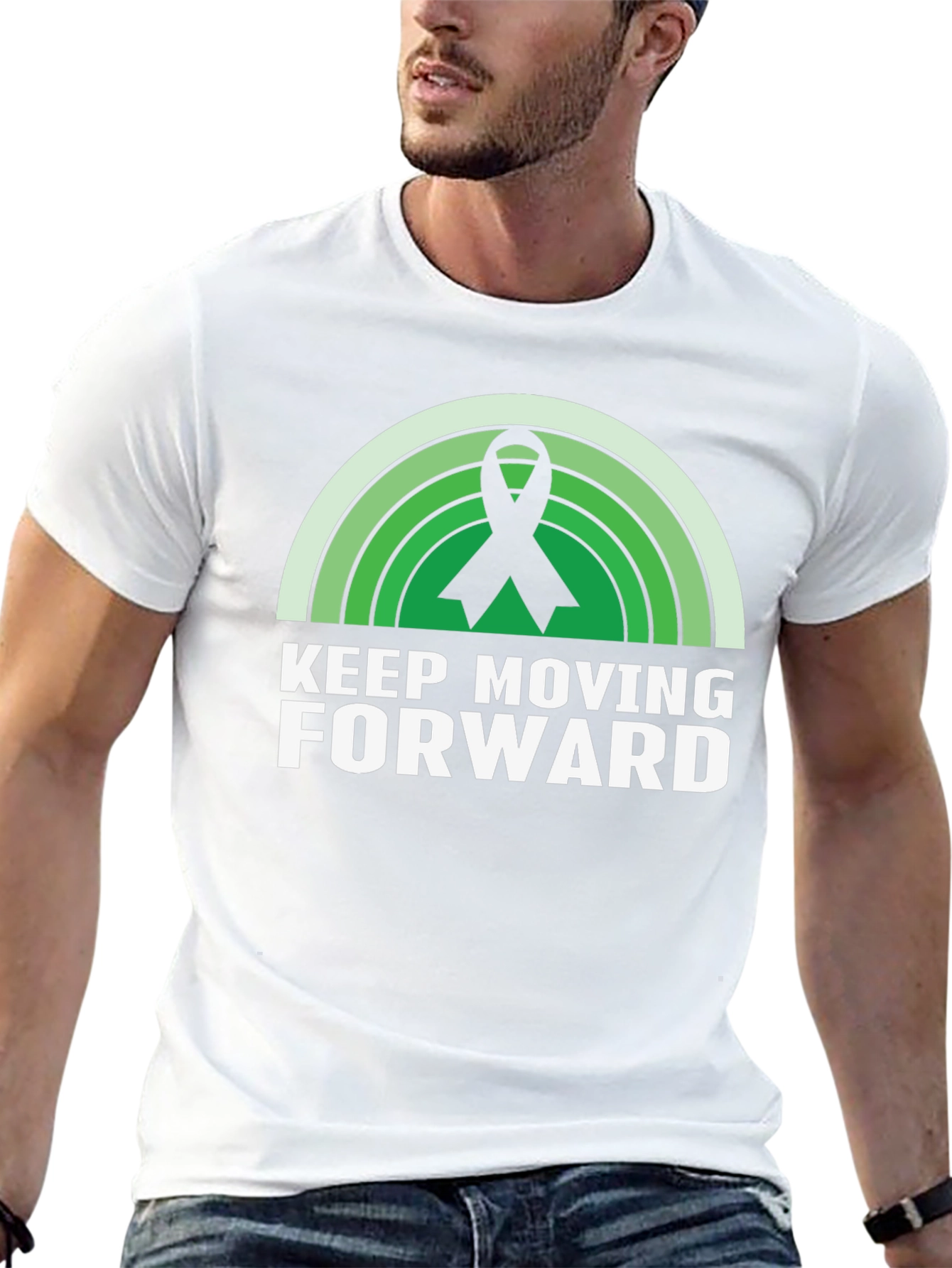 Keep Moving Forward Ribbon Graphic T-Shirt