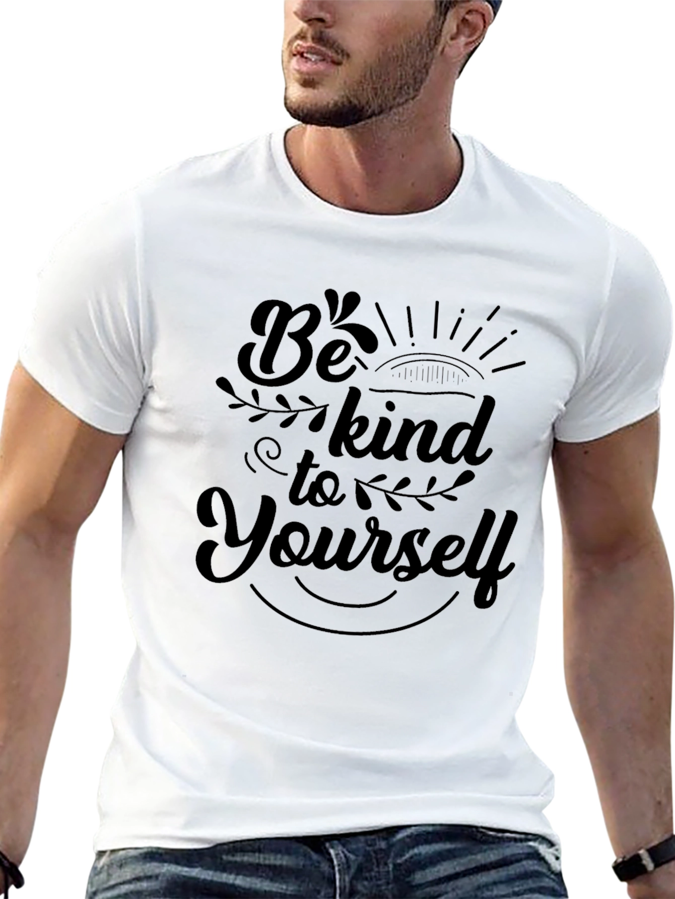 Be Kind to Yourself Black Graphic T-Shirt