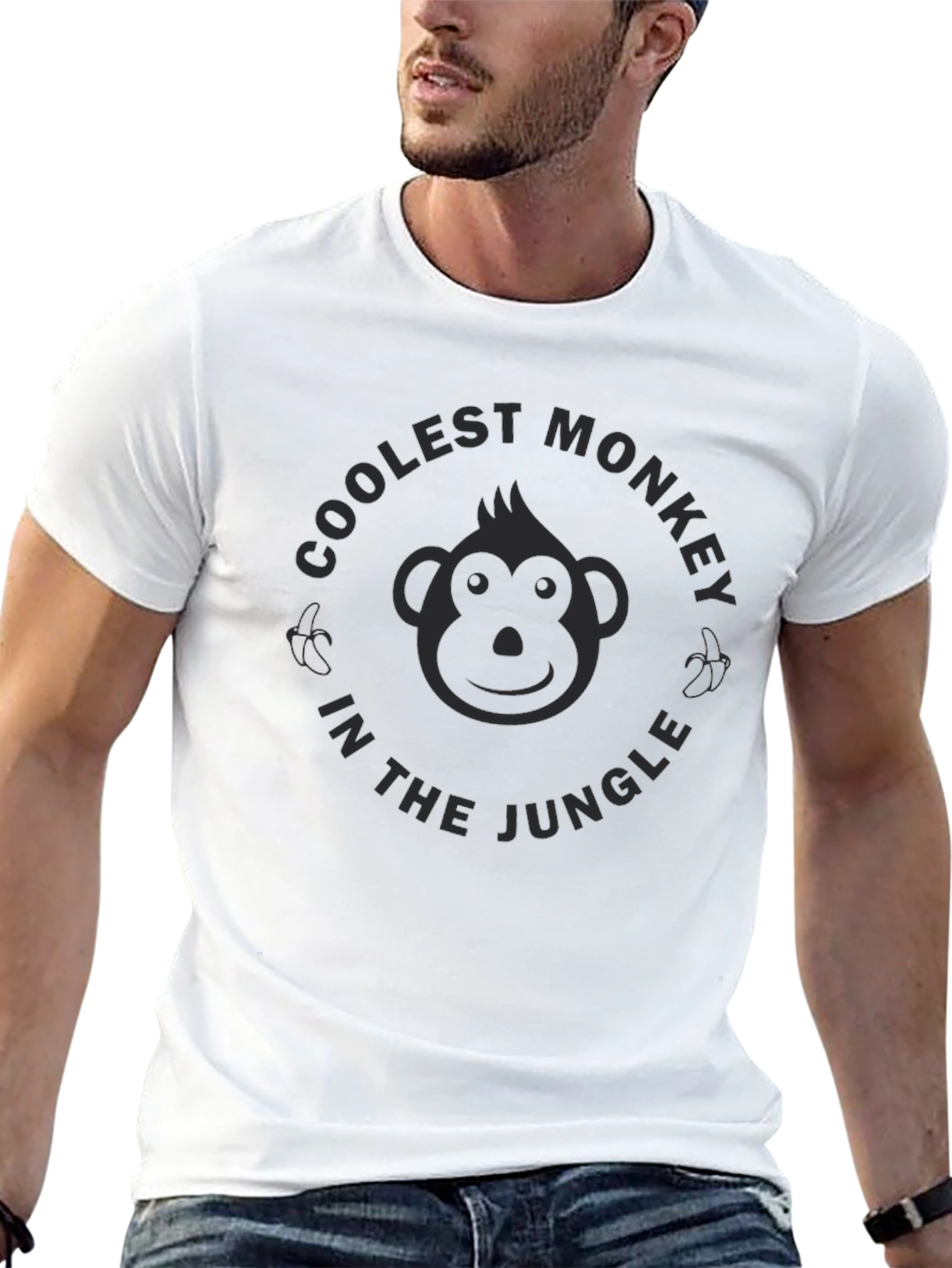 Coolest Monkey in the Jungle Black T-Shirt