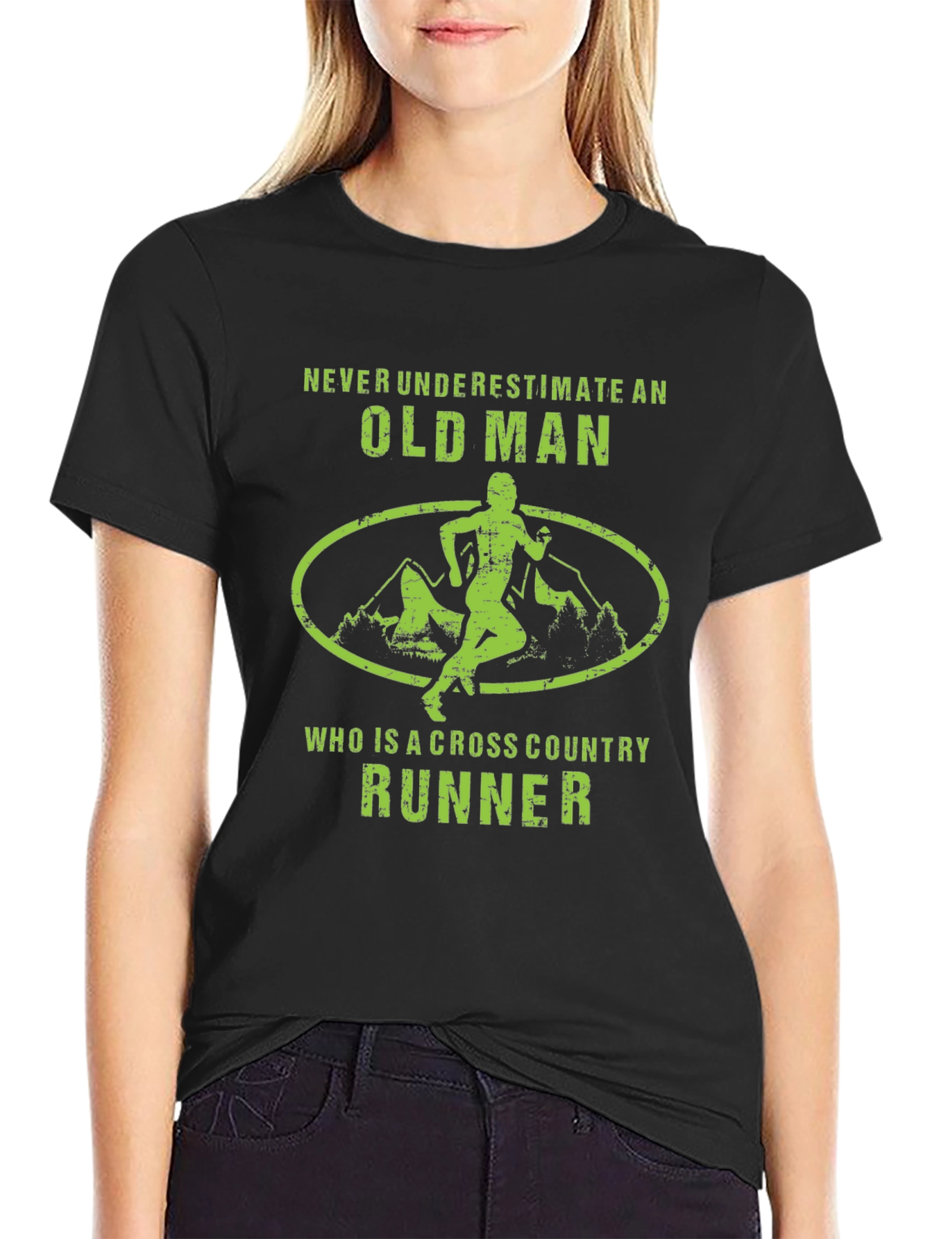 Cross Country Runner Old Man Graphic T-Shirt