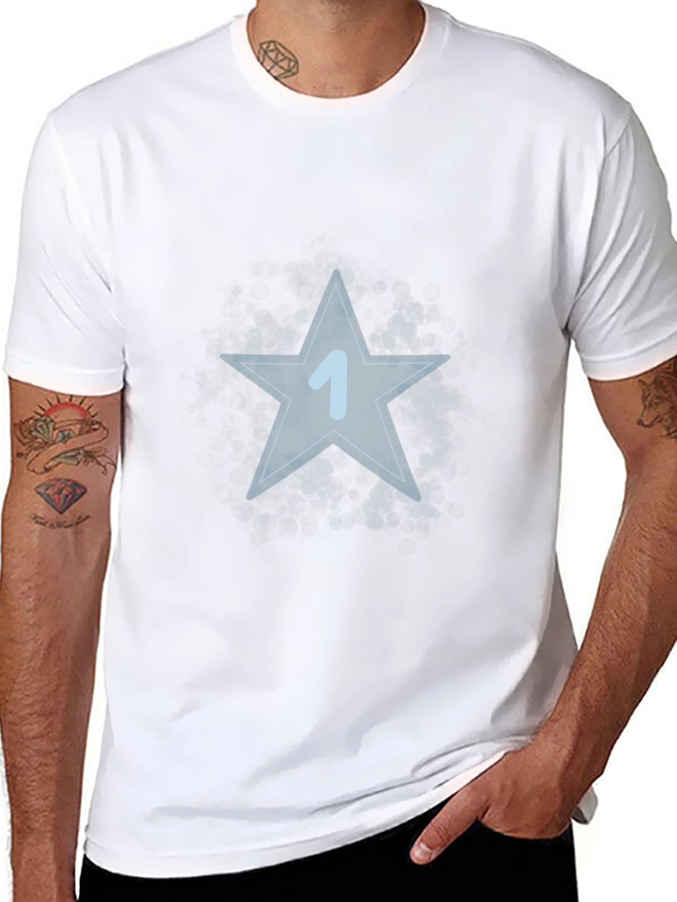 Starry Number One Black T-Shirt