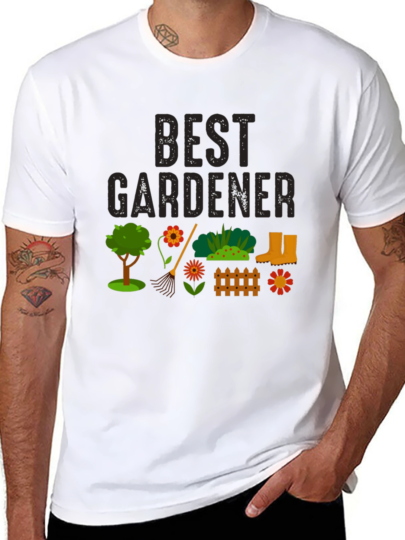 Best Gardener Black Graphic T-Shirt