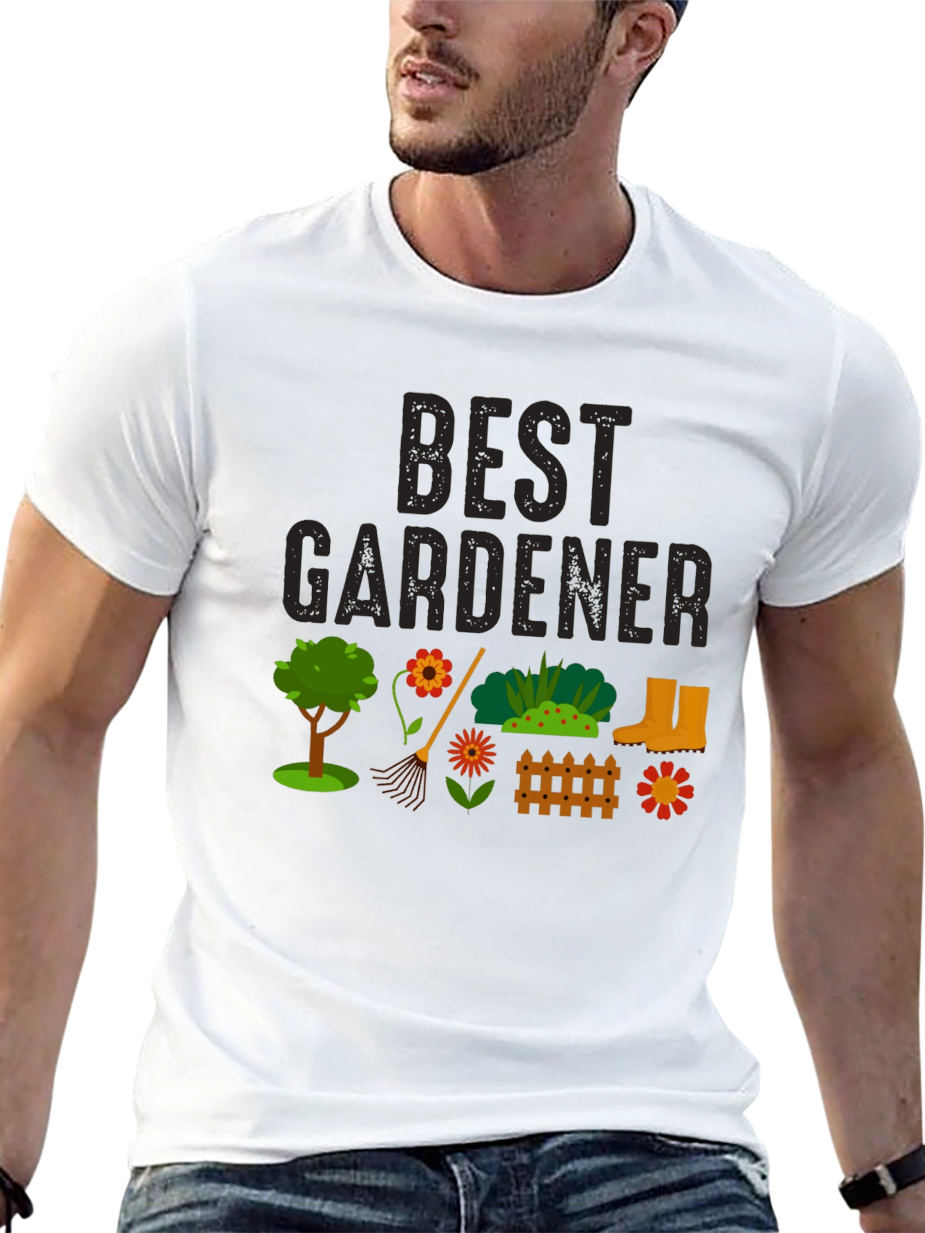 Best Gardener Black Graphic T-Shirt