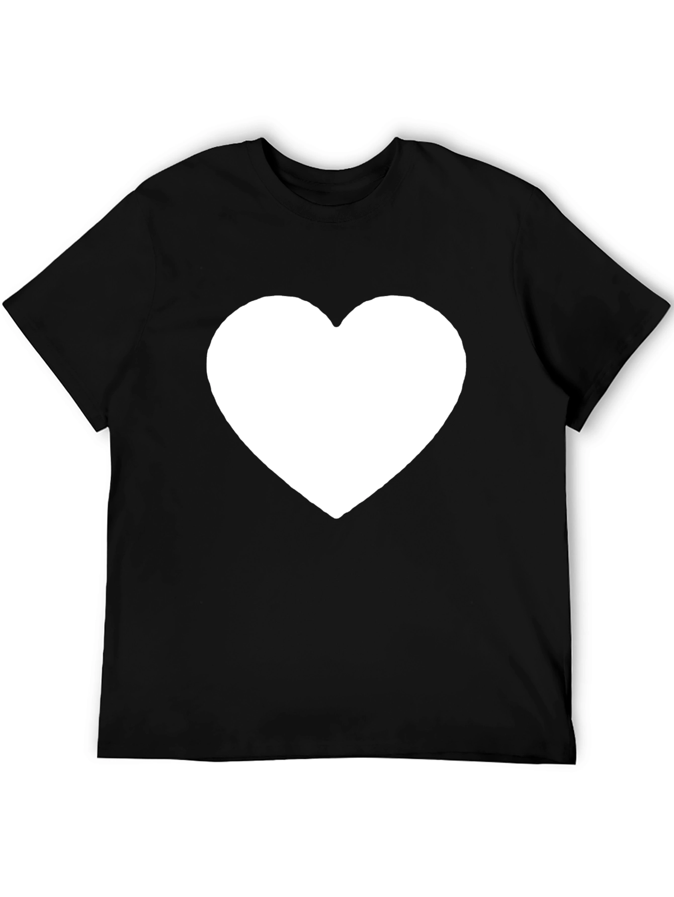 Black T-Shirt with White Heart