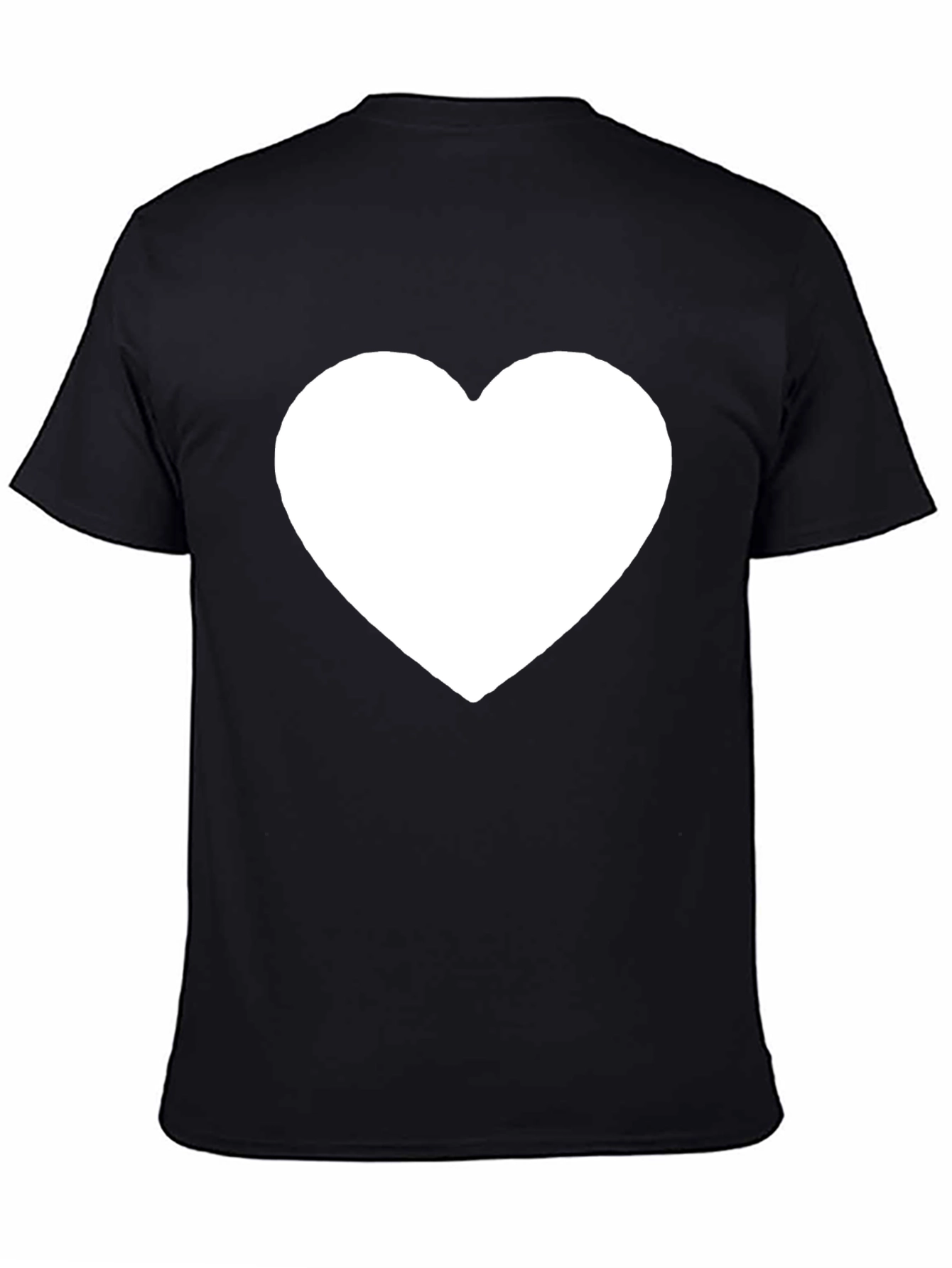 Black T-Shirt with White Heart