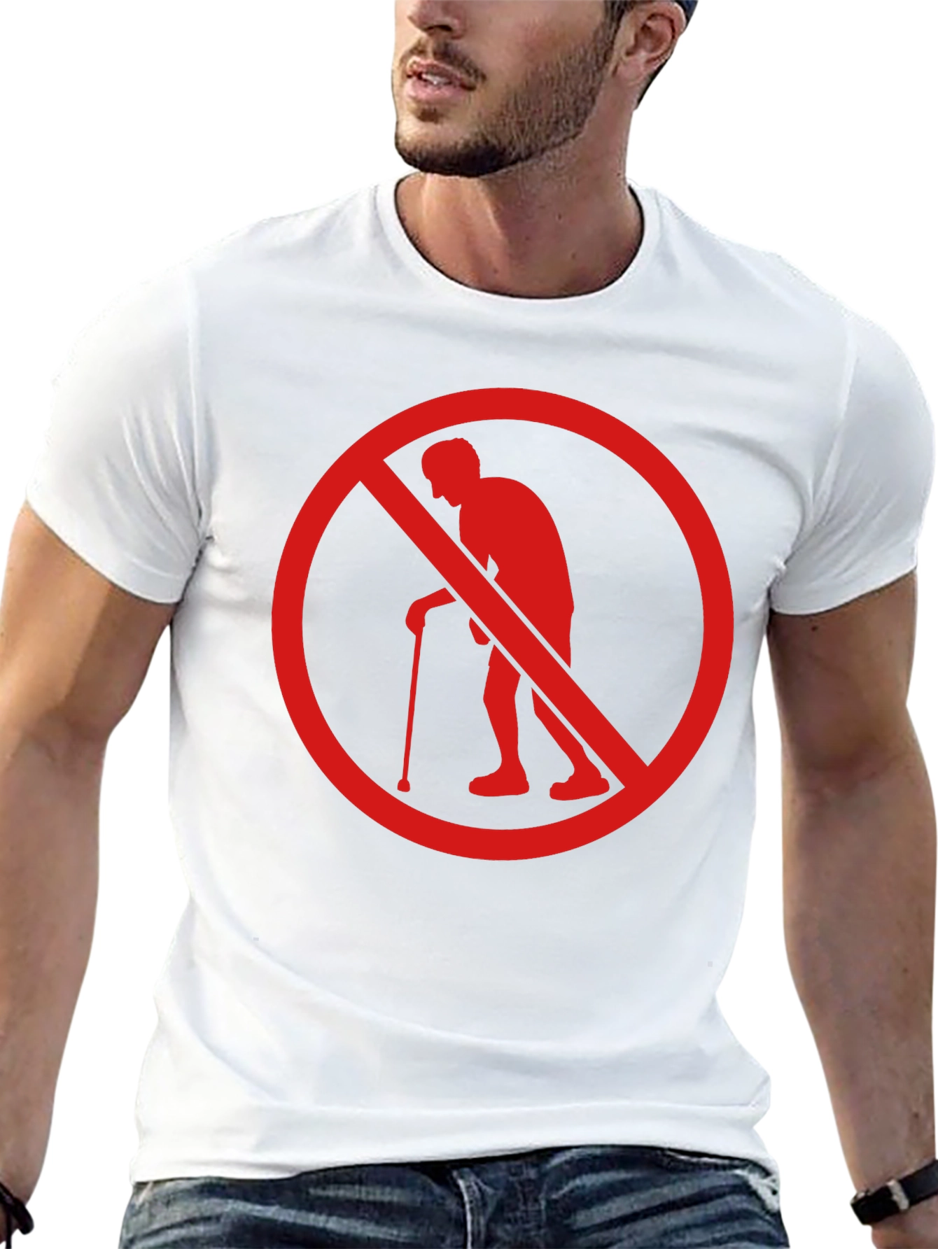No Old People T-Shirt Funny Novelty Graphic Tee