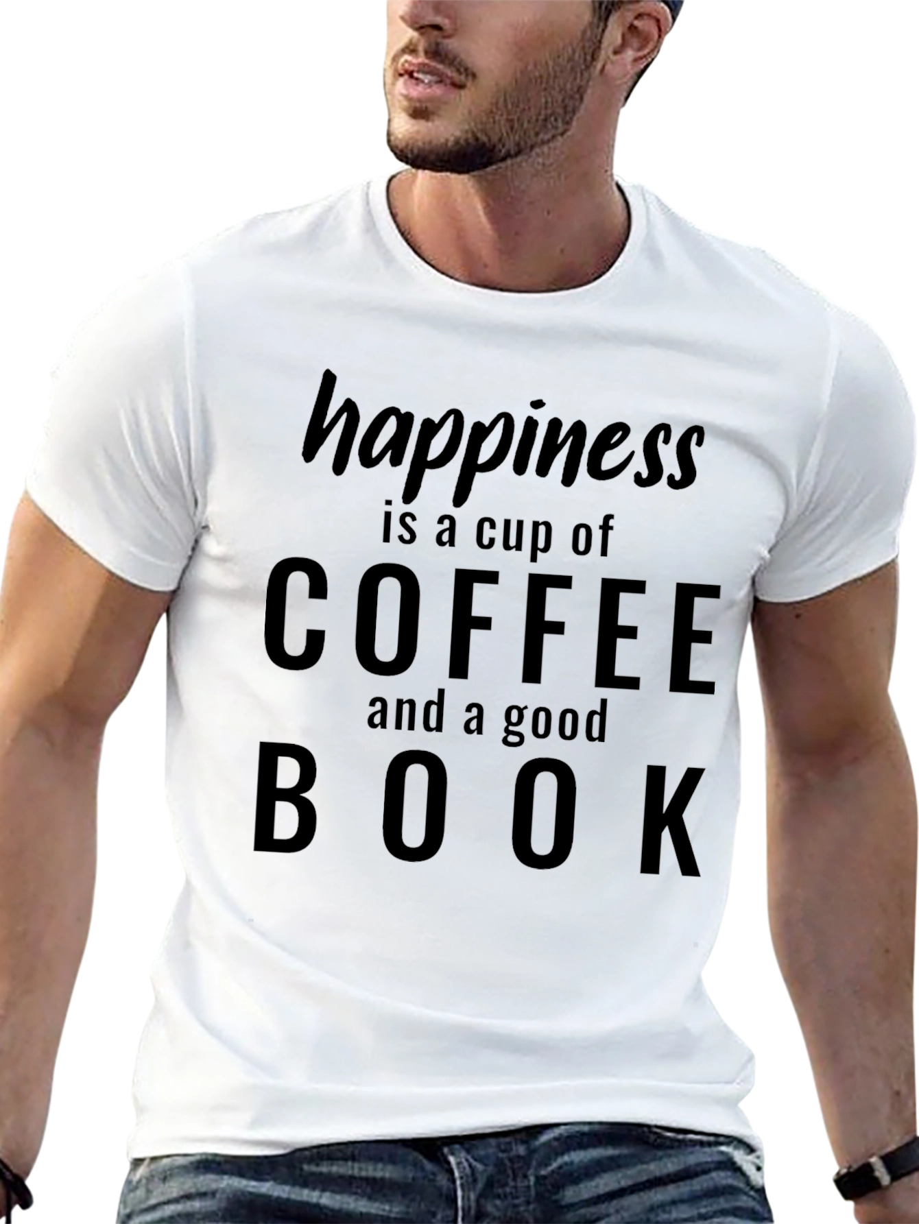 Happiness Coffee Book T-Shirt