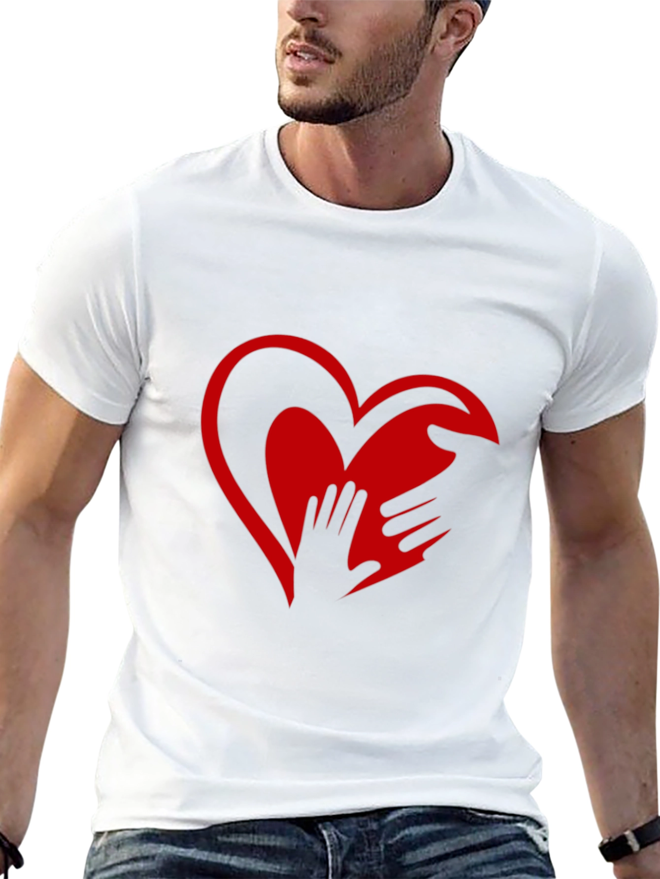 Heart Hands Graphic Tee - Expressive Design