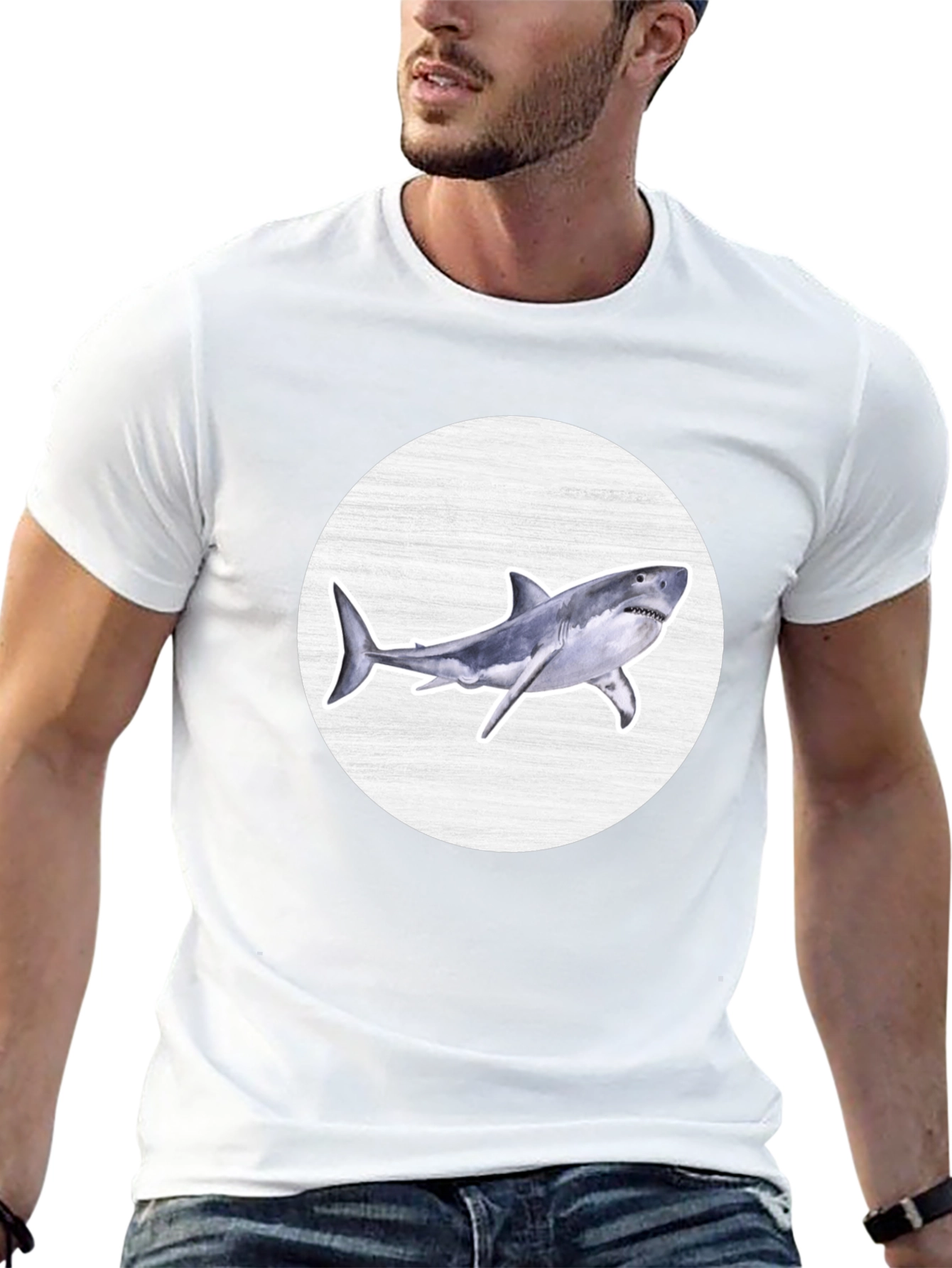 Shark Graphic T-Shirt - Mens Black Tee