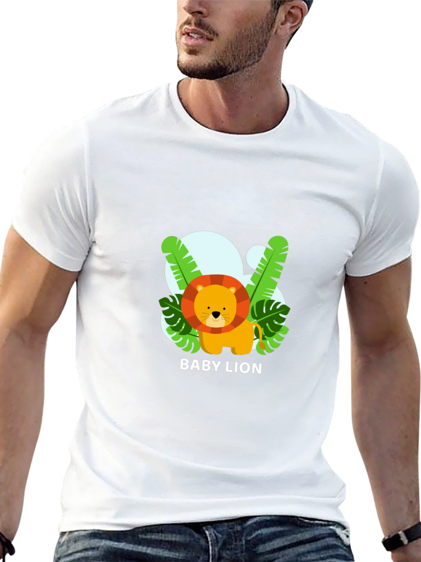 Cute Baby Lion Black T-Shirt