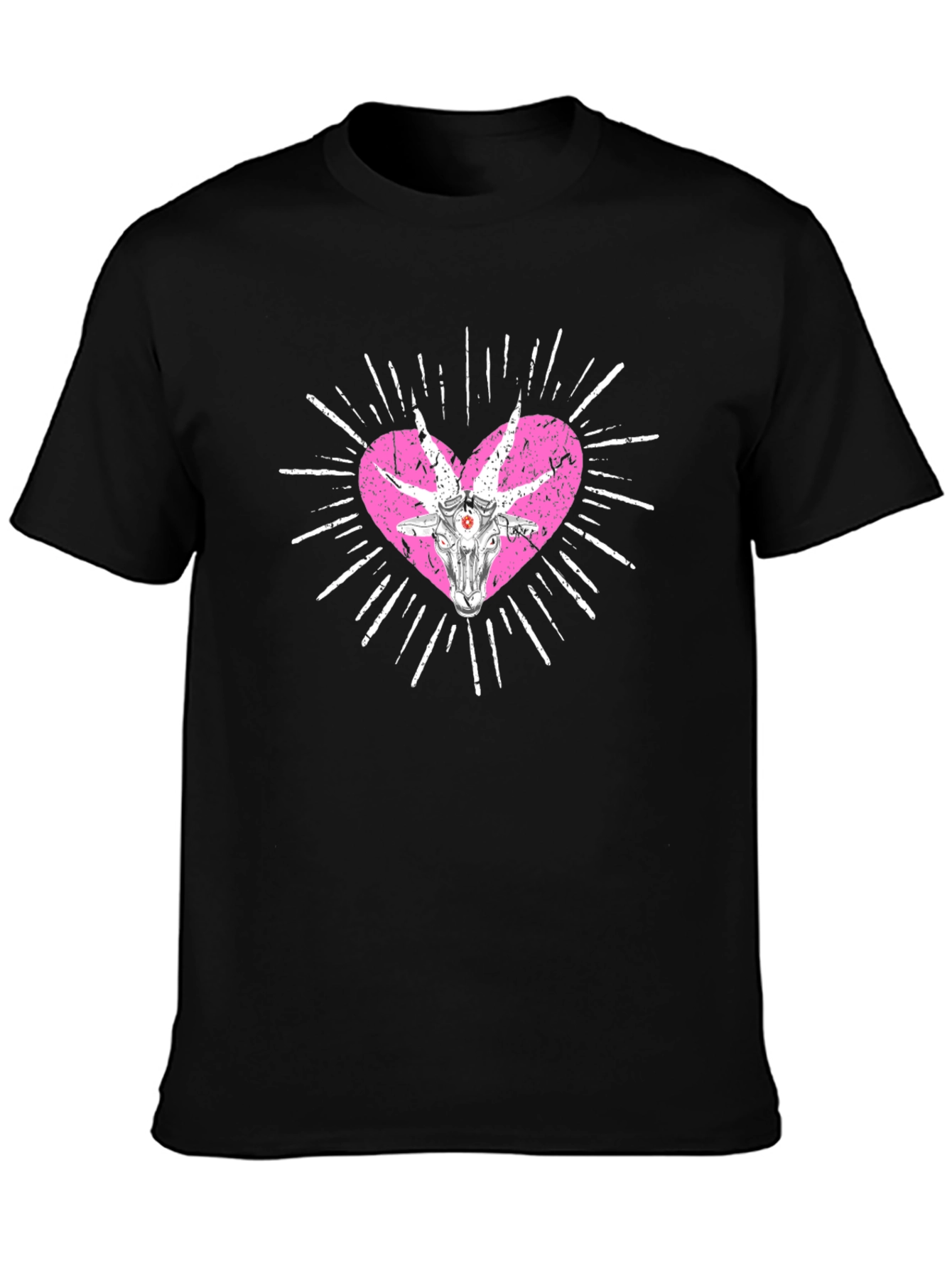 Baphomet Heart Graphic T-Shirt - Black