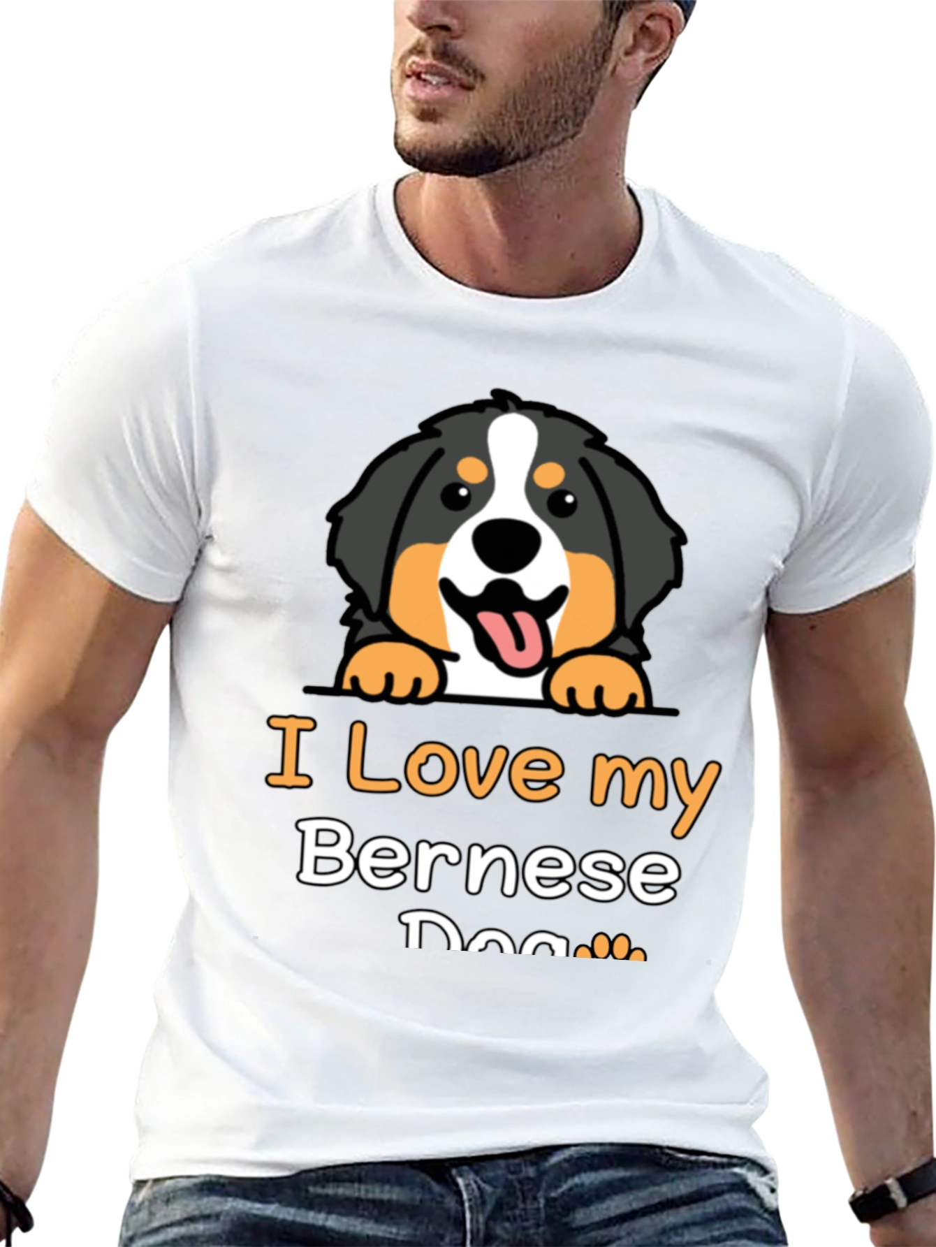 I Love My Bernese Dog Graphic T-Shirt