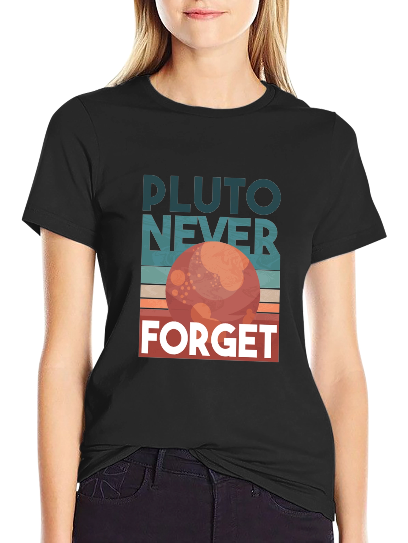 Pluto Never Forget Retro Graphic T-Shirt