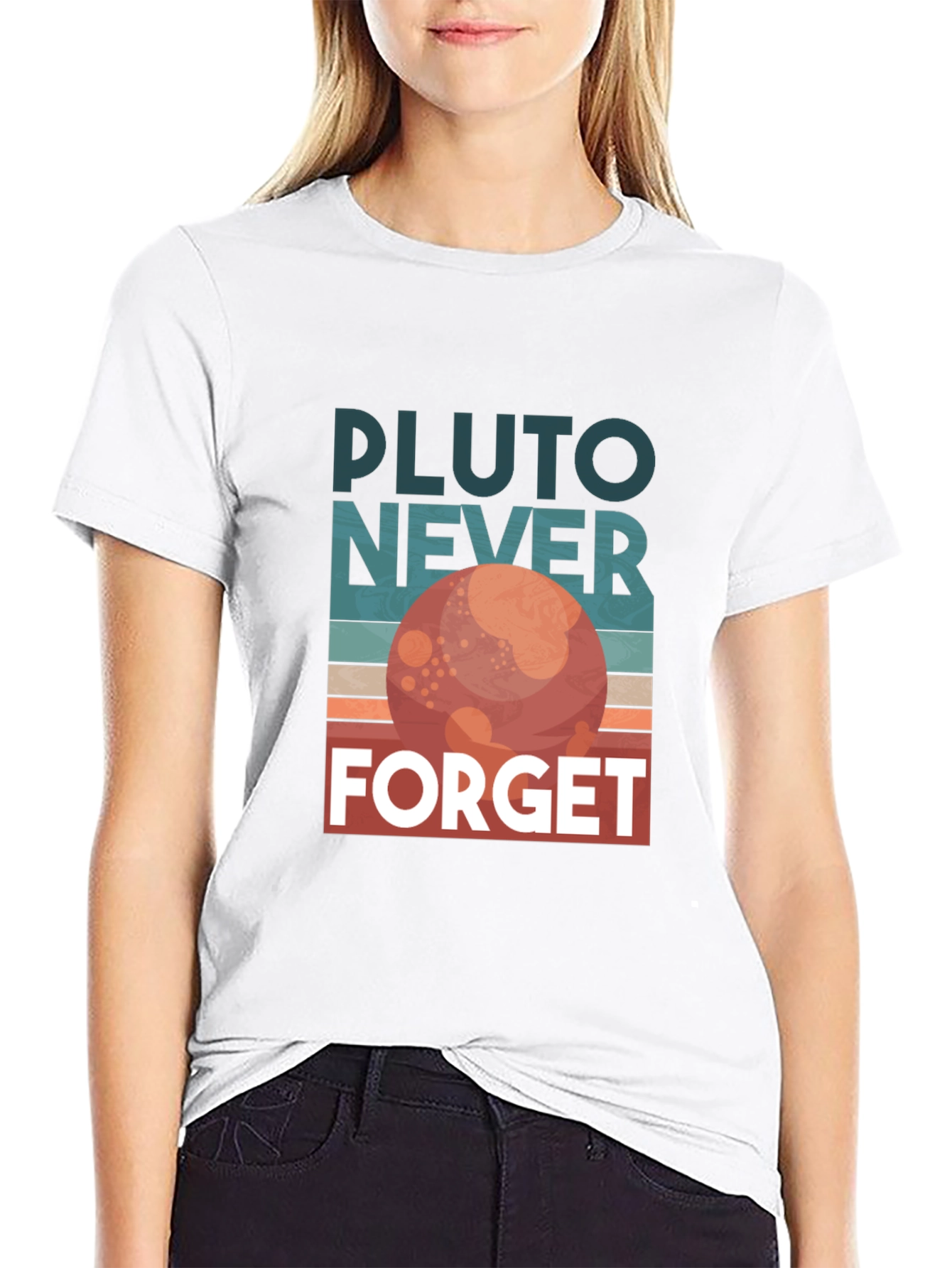 Pluto Never Forget Retro Graphic T-Shirt