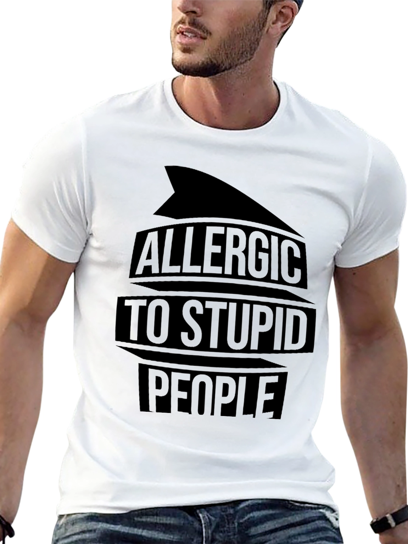 Allergic to Stupid People Black T-Shirt